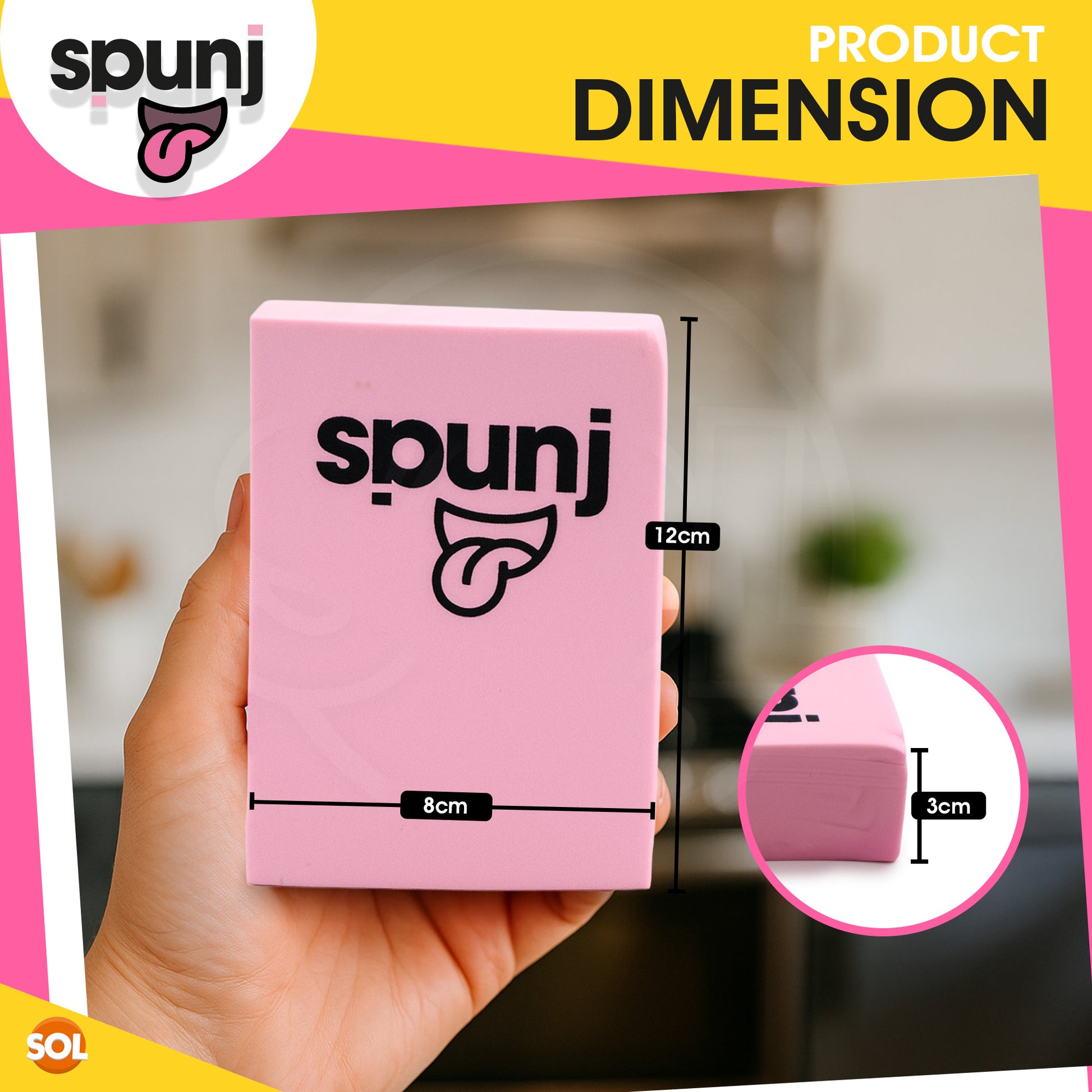 2X Spunj Cleaning Cloth Pink Sponge Huge Super Absorbent Kitchen Washing Car Pad