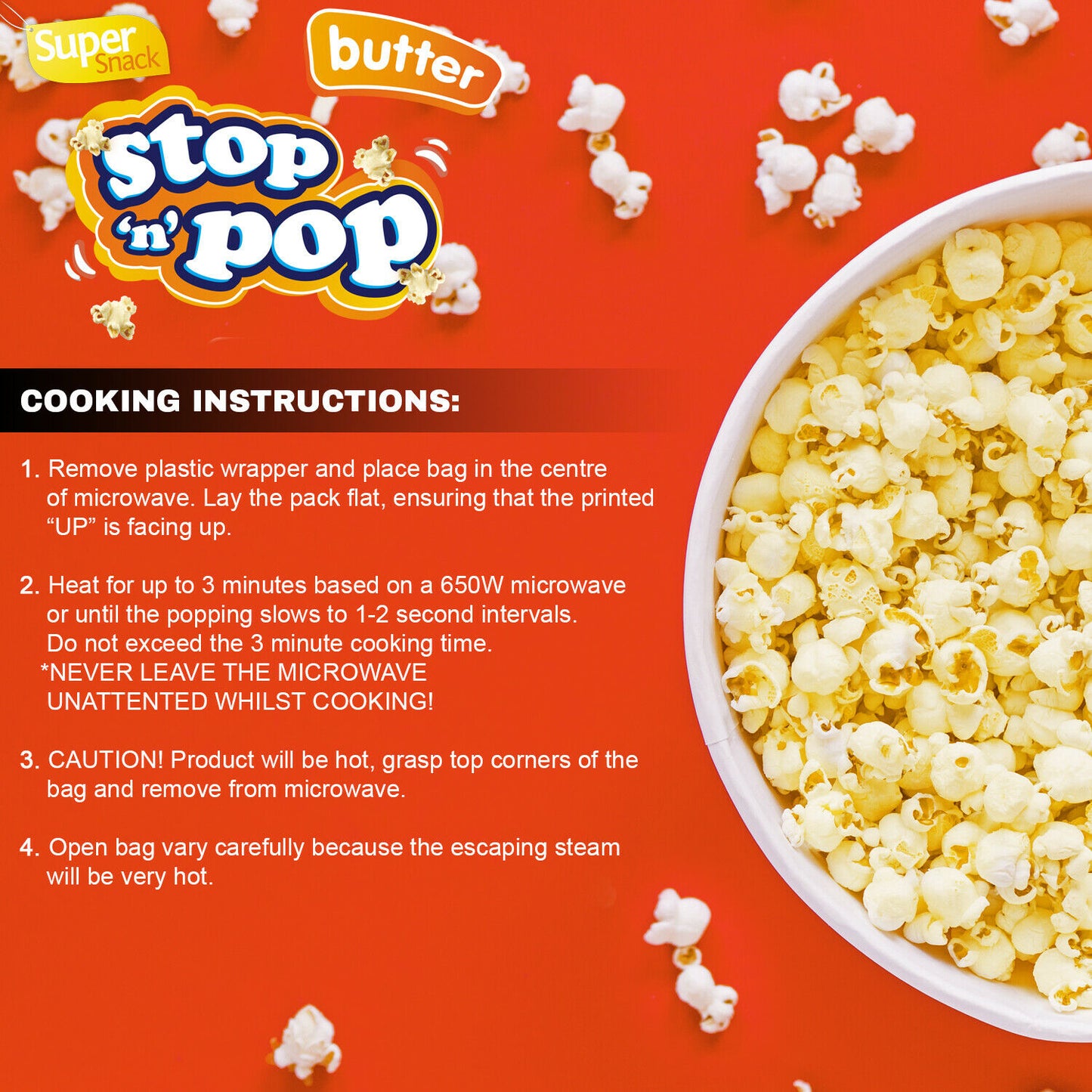 12pk x 85g Microwave Popcorn | Sweet & Butter Flavour Movie Cinema Theatre Party
