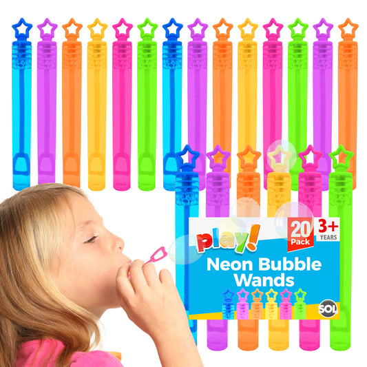 Kids Party Bag Bubbles Mini Wands 8cm | Bubble Tubes | 20 Pack