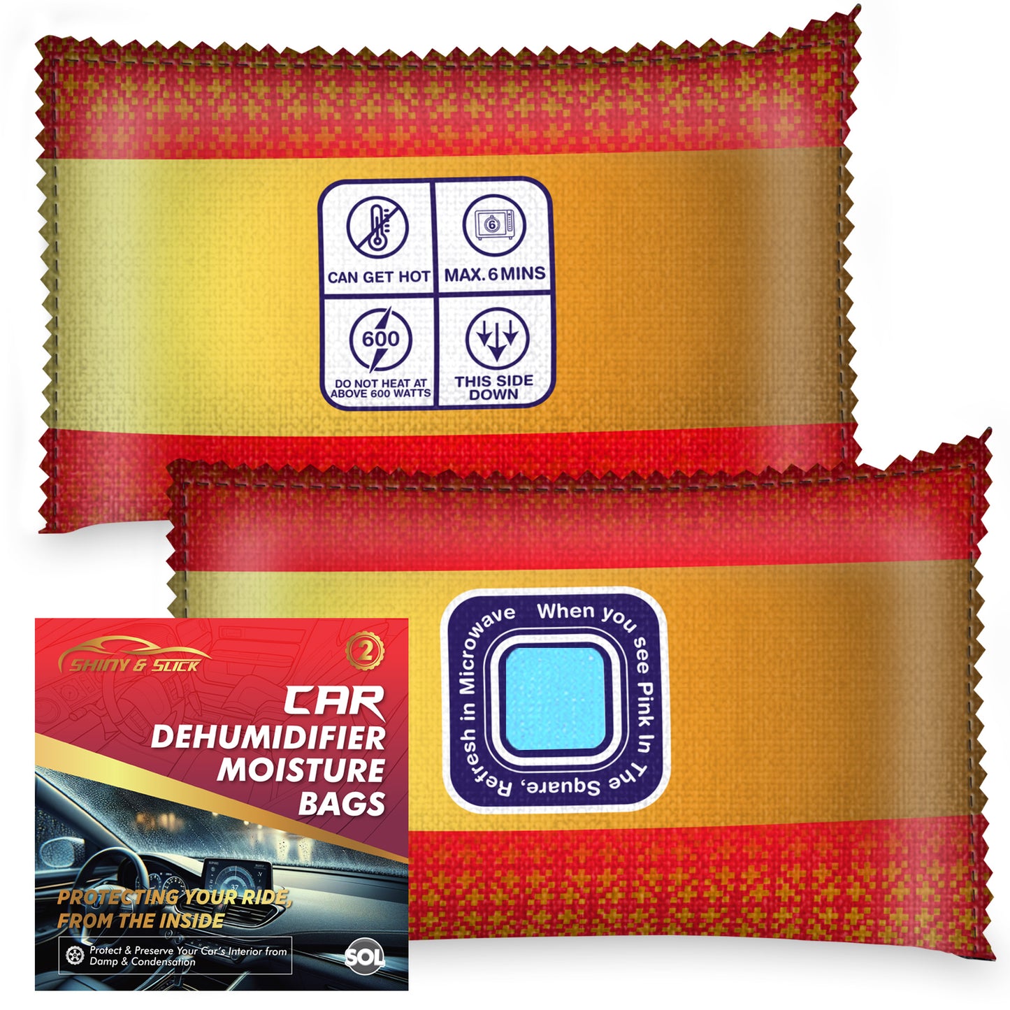 2-4pk Car Dehumidifier Reusable Bag For Home Dry Damp Moisture Absorber Killer
