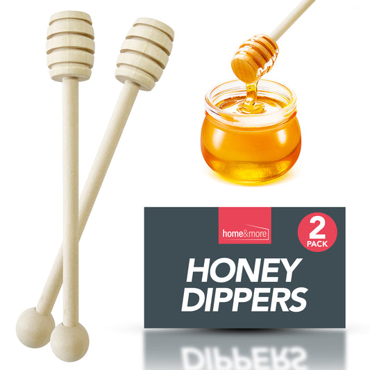 Wooden Honey Spoon 16cm Syrup Dipper Drizzler Stick | 2 Pack
