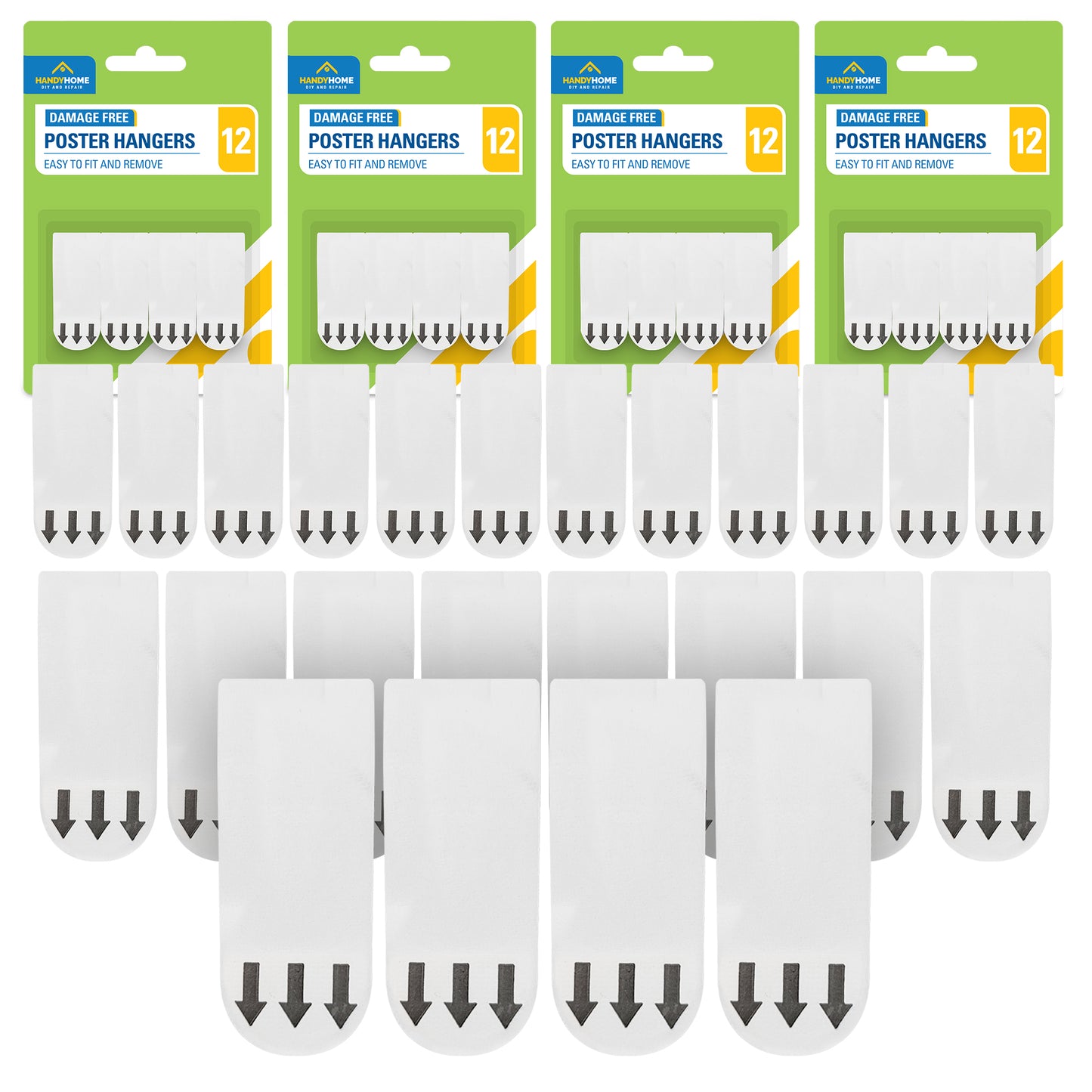12-48pk Damage Free Hanging Strips | Self Adhesive Stick On Wall Picture Frames