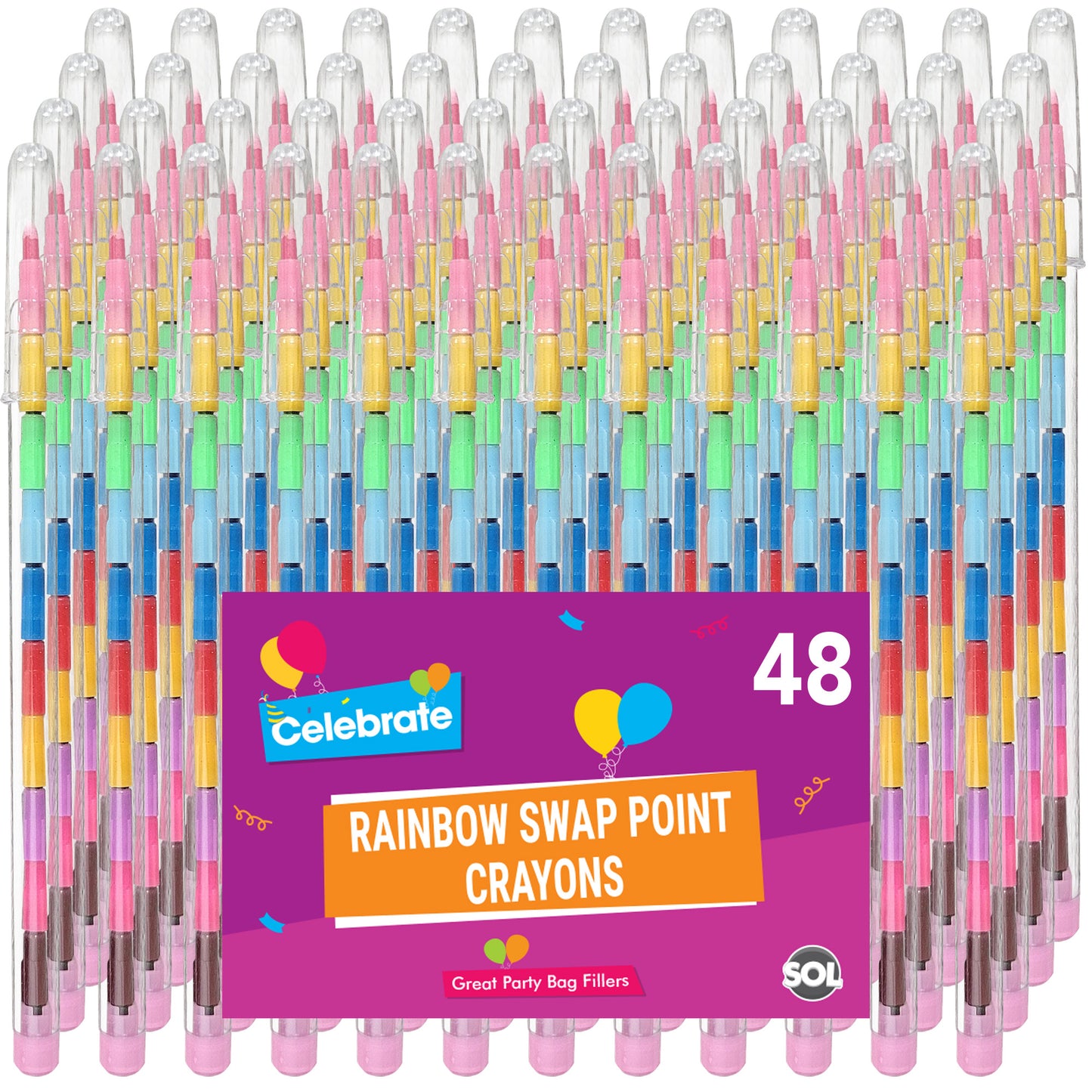 Rainbow Swap Point Crayons Twistable Mess-Free Colouring | 48 Pack