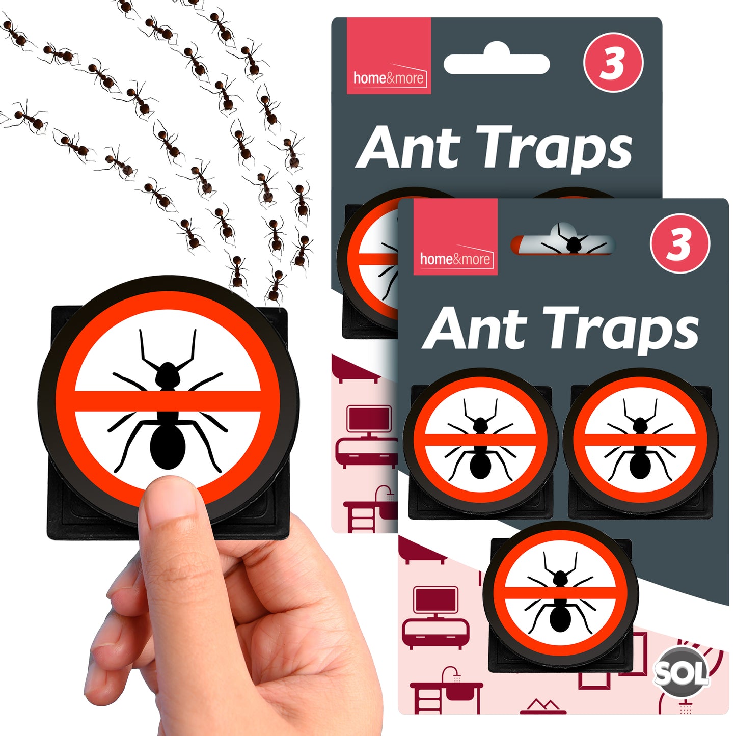 6pk Ant Trap Bait Stop Ants Killer Nest Station Insect Glue Outdoor Indoor