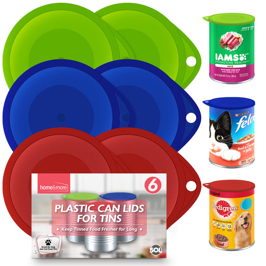 Plastic Can Lids | Reusable Covers for Food & Pet | 6 Pack