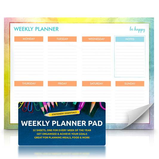 Weekly Planner Pad Daily To Do Food Meal List Organiser 52 Tear Off Sheets Notes