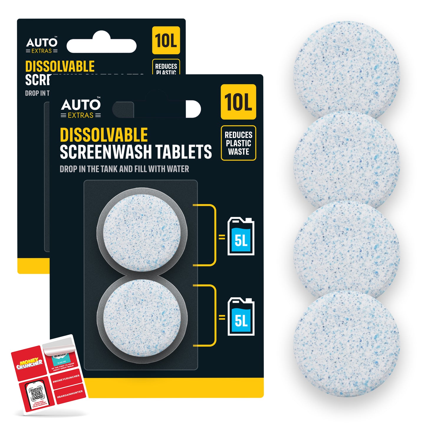 Dissolvable Screen Wash Tablets for Cars | Streak-Free Shine | 4 Pack