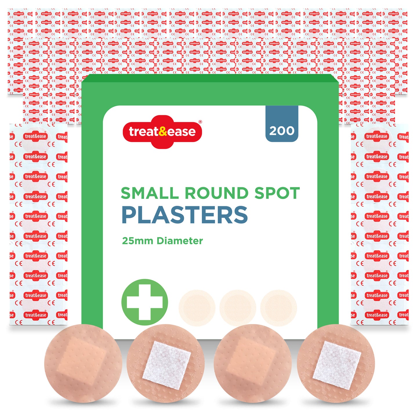 Round Spot Plasters 2.5cm | Washproof First Aid | 200 Pack