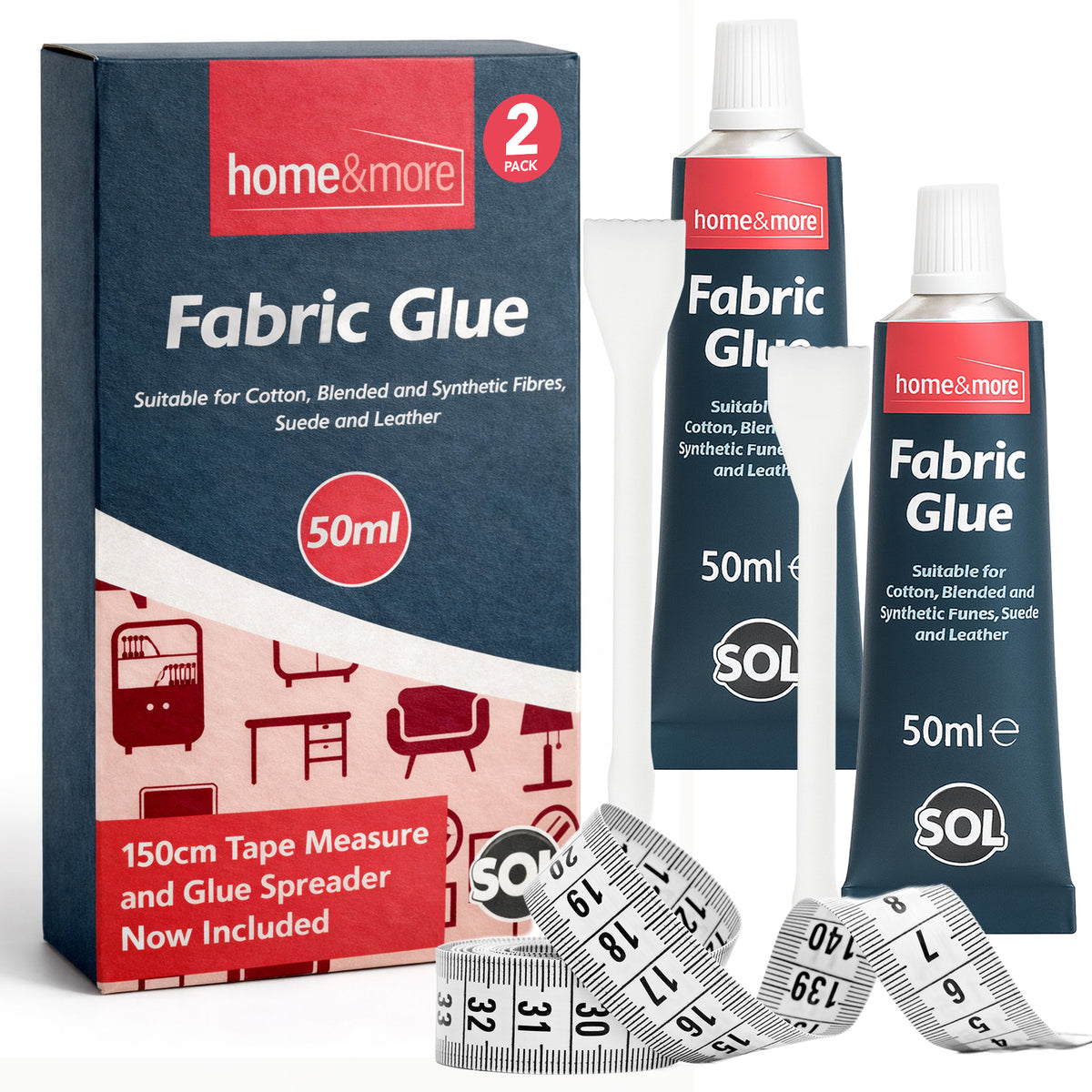 Fabric Glue 50ml | Washable Repair Adhesive for Sewing