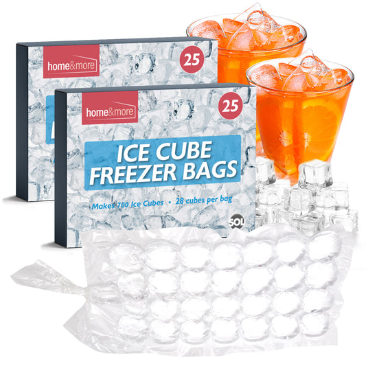 Ice Cube Freezer Bags | Makes 1,400 Cubes for BBQ, Drinks | 50 Pack