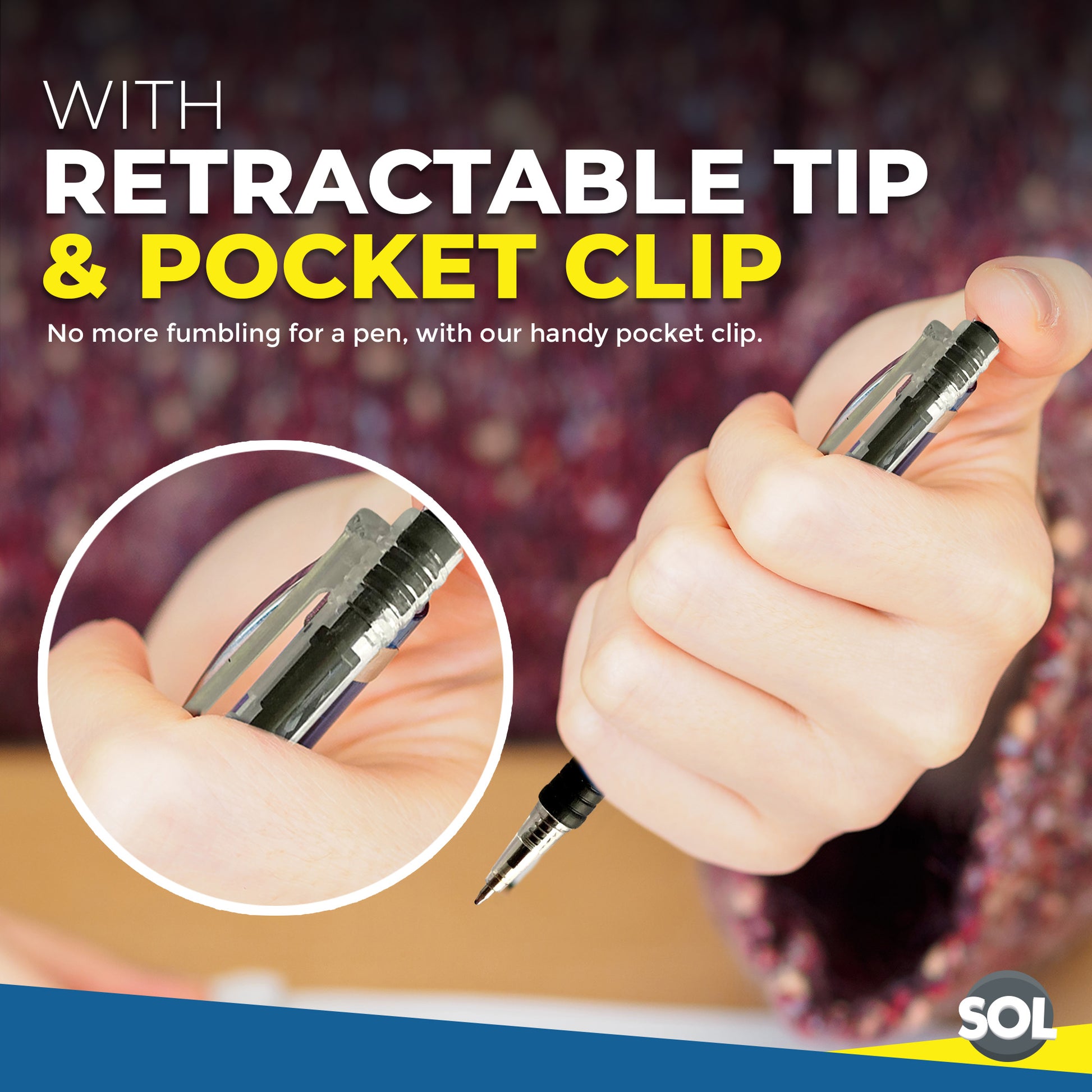 Retractable Ballpoint Pens Mixed Colours – 16 Pack