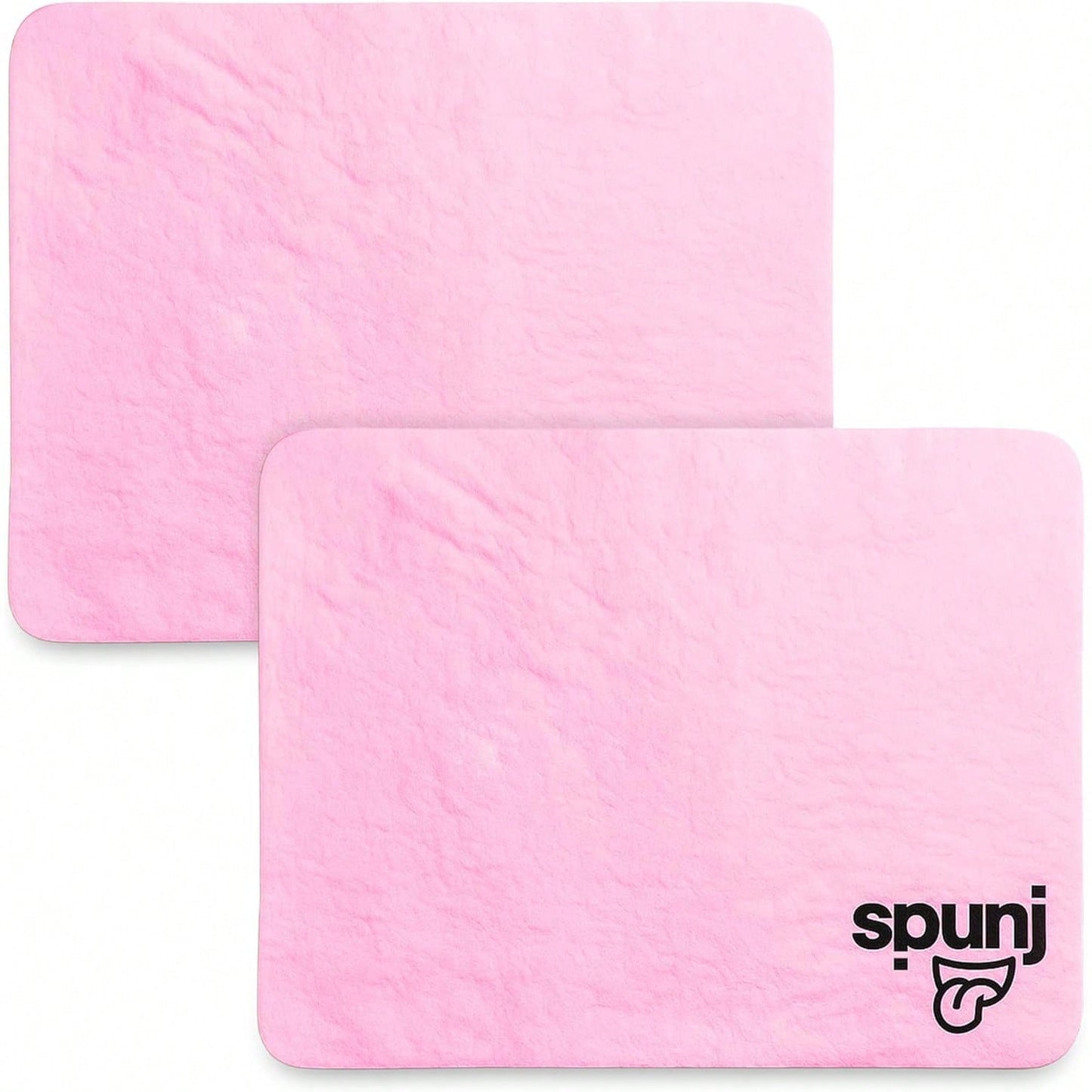 Spunj 2pk Ultra Thirsty Sponge Cloth Pink, 32x42cm Super Absorbent Cloth For Home, Holds 7x Its Weight In Water, Reusable And Durable, Ideal For Kitchen, Bathroom, And Household Cleaning
