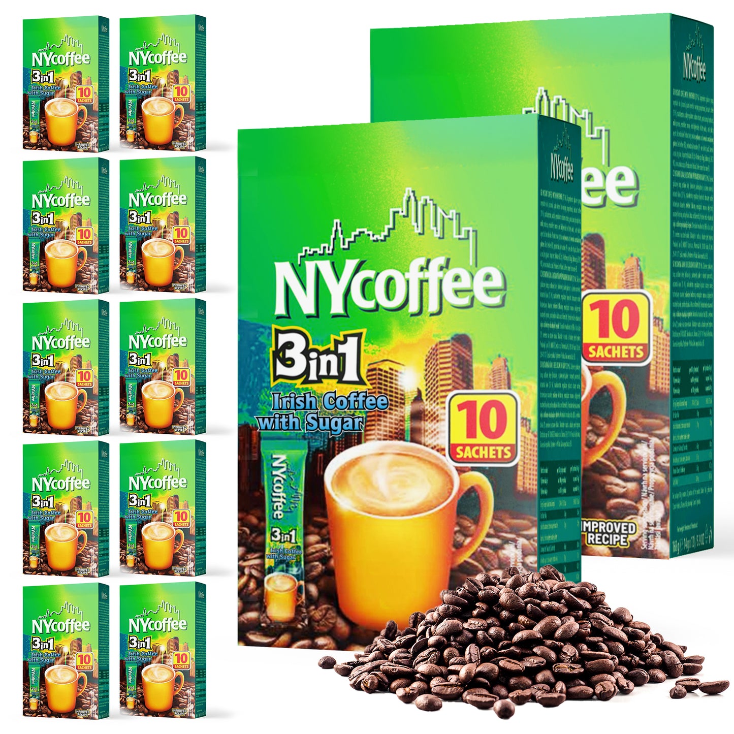 Instant Coffee Sachets 3 in 1 Irish | Bulk Pack 100
