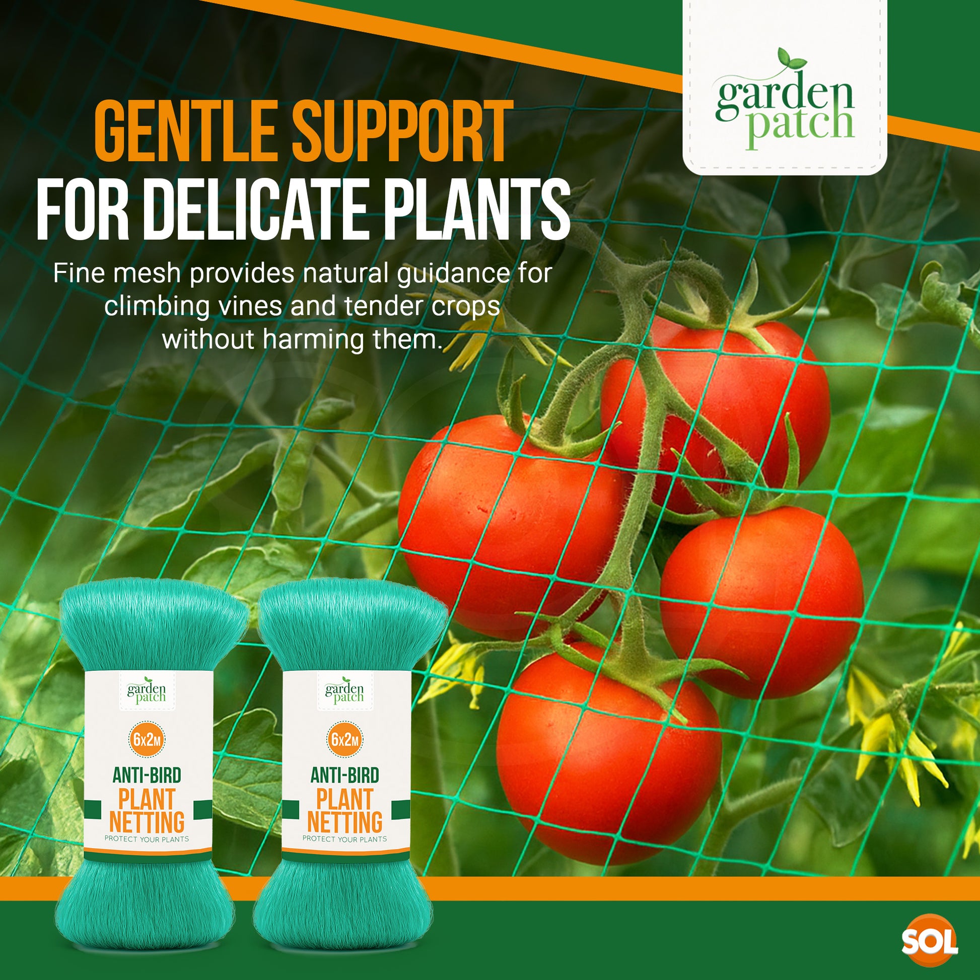 6M x 2M Garden Netting Green Anti Bird Pond Fruit Veg Plant Net Protection Mesh