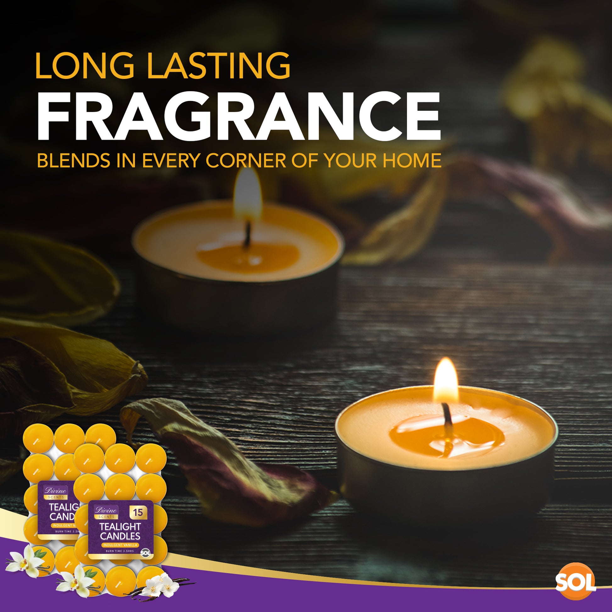 30pk Scented Tea Lights Candles | Various Perfumes 4 Hour Burn Night T Tealights