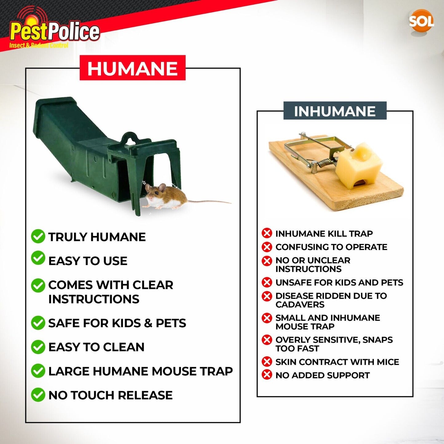 1-4 Humane Mouse Trap No Kill Mice Live Rat Catcher Pest Rodent Vermin Reusable