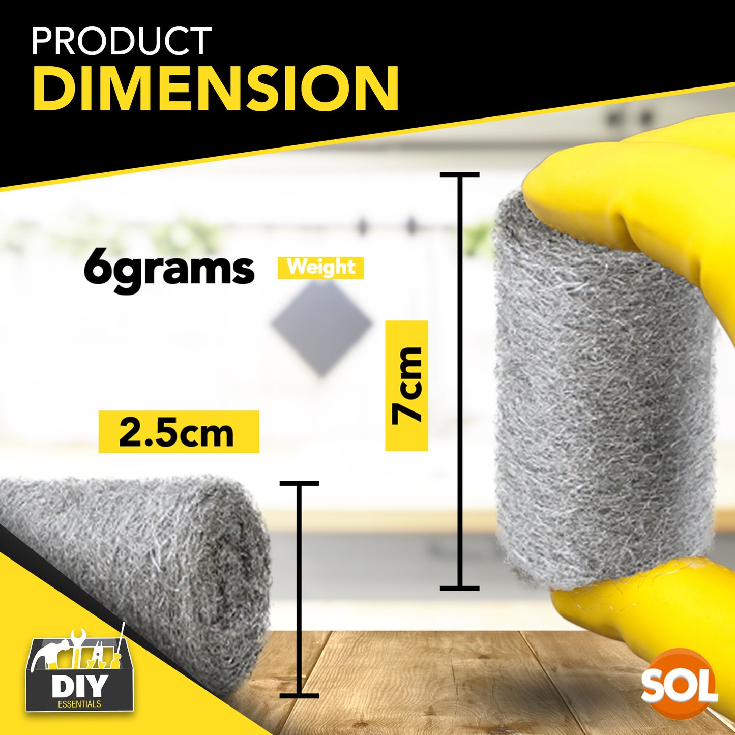 SOL 48pk Steel Wool Pads – Fine Grade 0 Metal Scourers for Polishing, Buffing, Rust Removal, Paint Prep – Multipurpose Scourers for Cleaning Wood, Furniture, Surfaces & DIY Tasks
