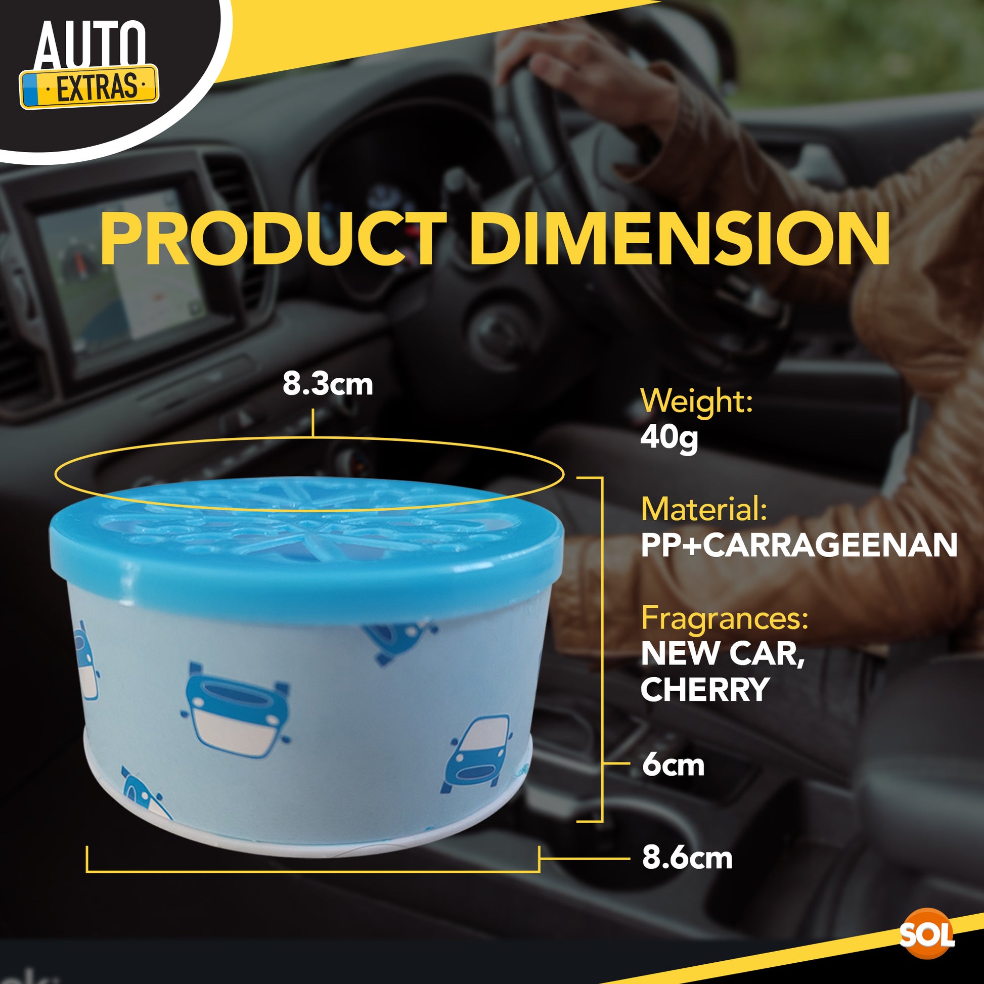 24pk Cup Holder Car Air Freshener in New Car Scent and Cherry Scent Assorted