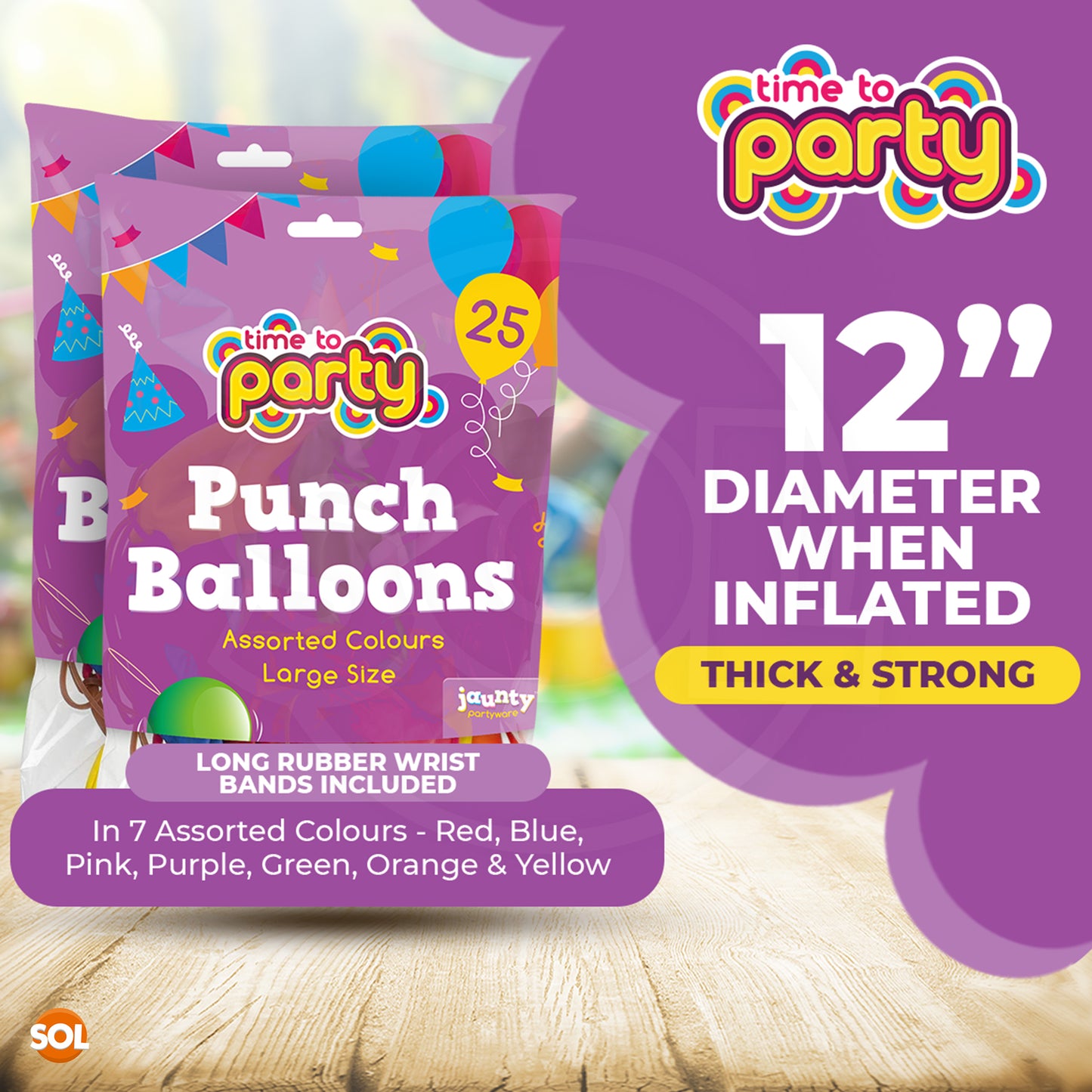 Punch Balloons Large | Party Bag Fillers Kids Birthday Toys | 15 Pack
