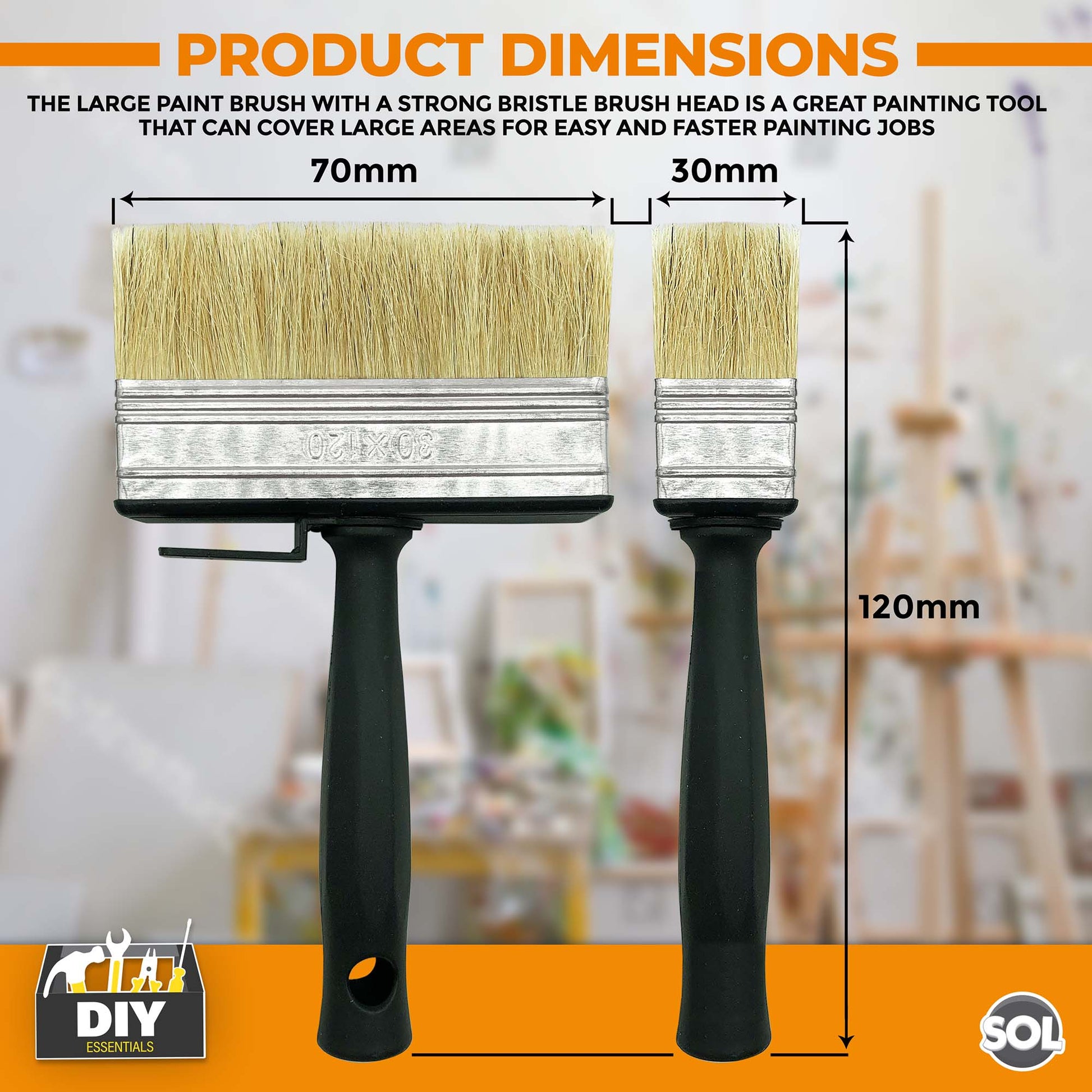 96pk Bulk Fence Paint Brushes - Block Brush Set - Decking Paint Brush - Shed and Fence Brush - Masonry Paint Brush - Wallpaper Brush - Large Paint Brush for Maintenance, Repair and Home Improvement