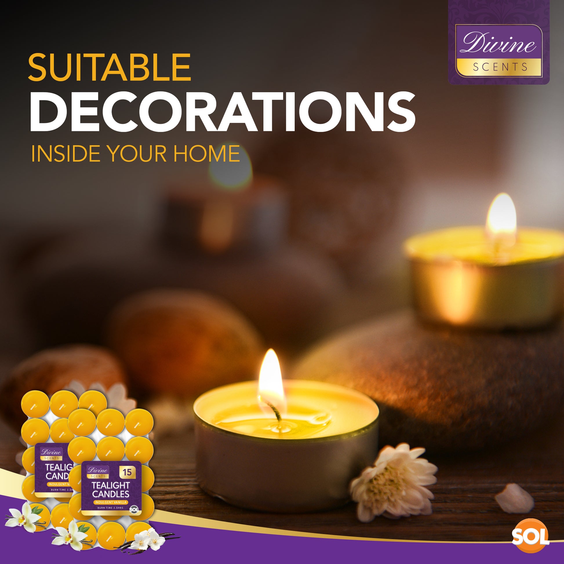 30pk Scented Tea Lights Candles | Various Perfumes 4 Hour Burn Night T Tealights