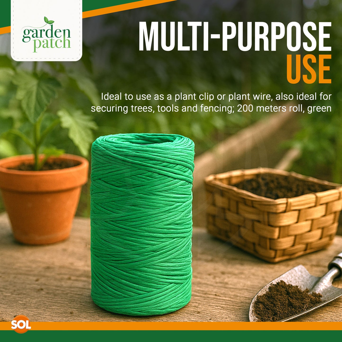 200-600M Green Garden String Twine Heavy Duty Gardening Plant Support Craft