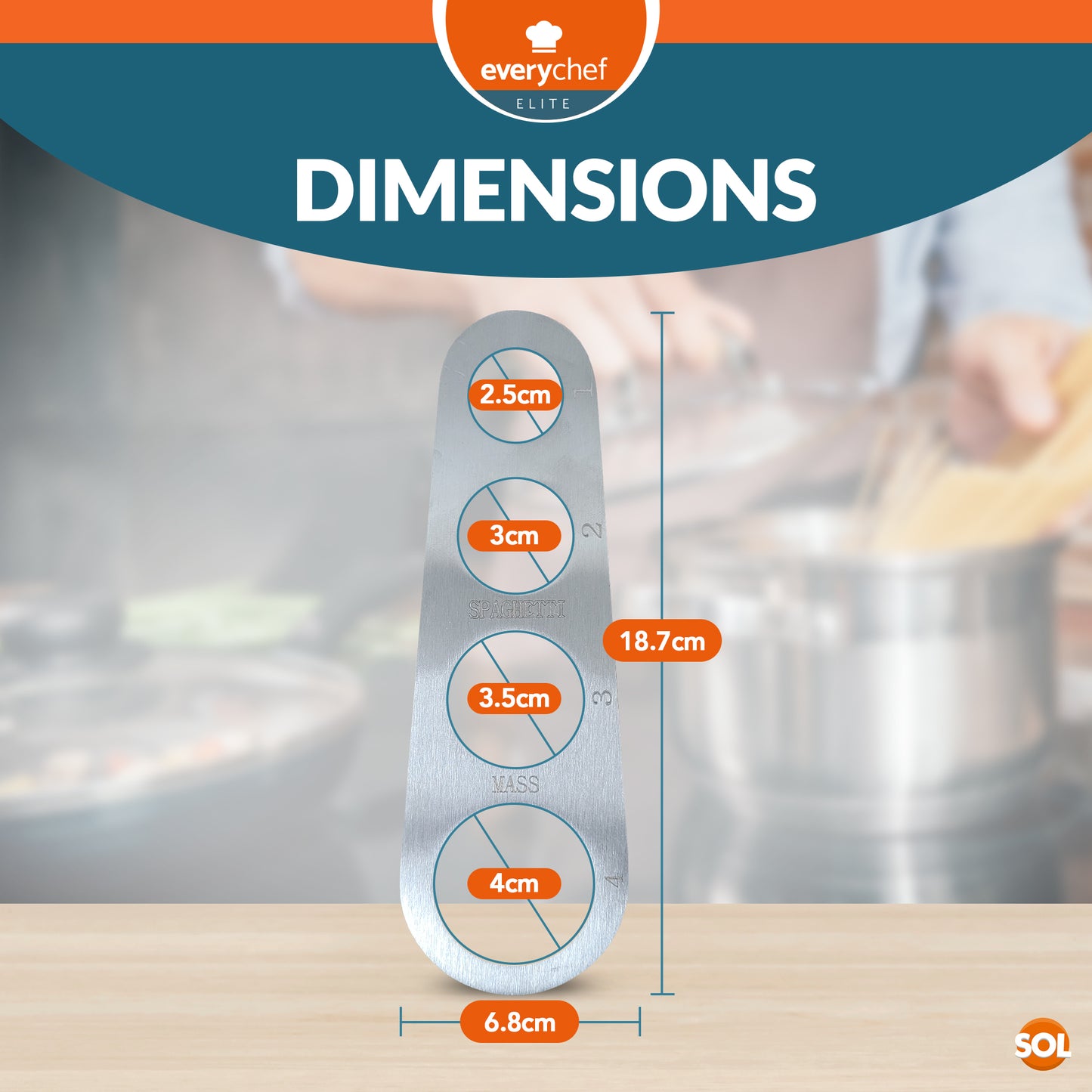 Spaghetti Pasta Measure Tool Stainless Steel | 1Ð4 Portion Guide