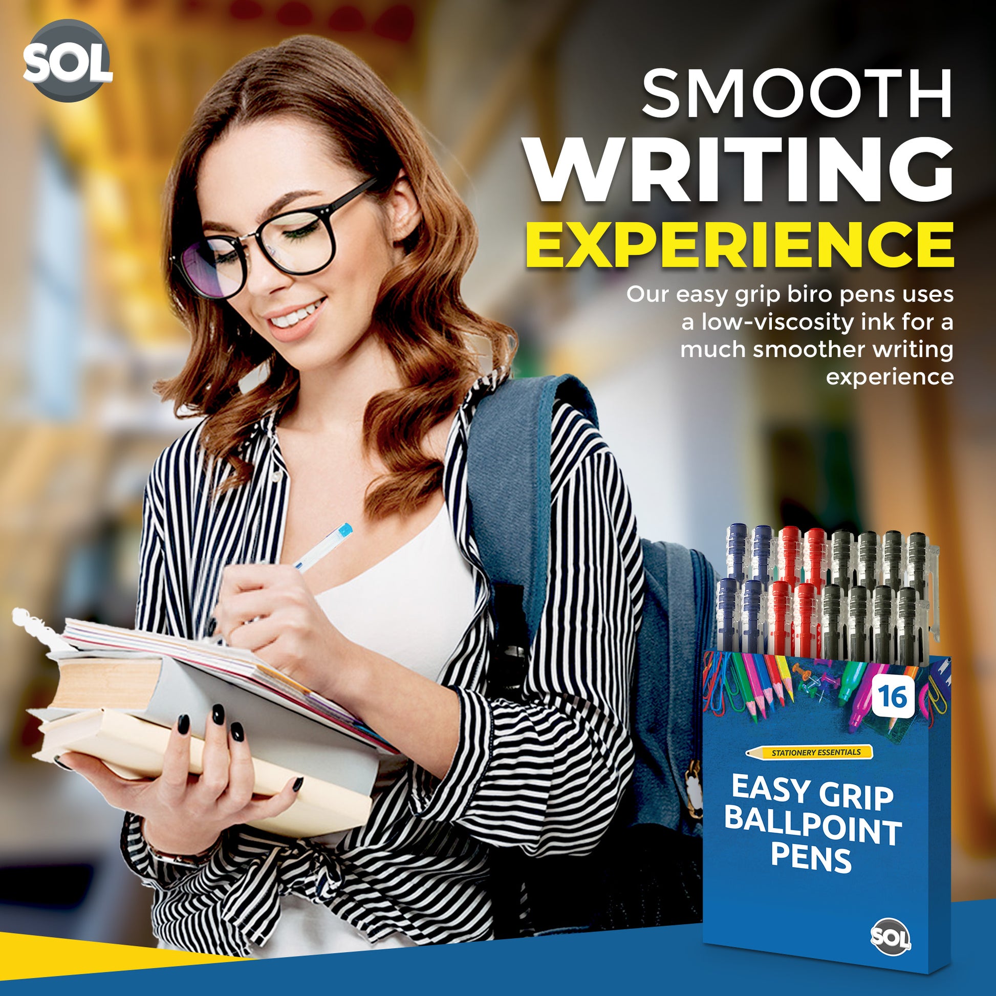 Retractable Ballpoint Pens Mixed Colours – 16 Pack