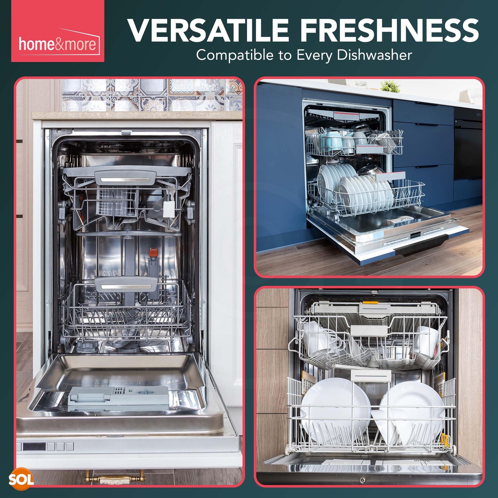 2-10pk Dishwasher Freshener Lemon Fragrance Scent Deodoriser Freshens Clip-On