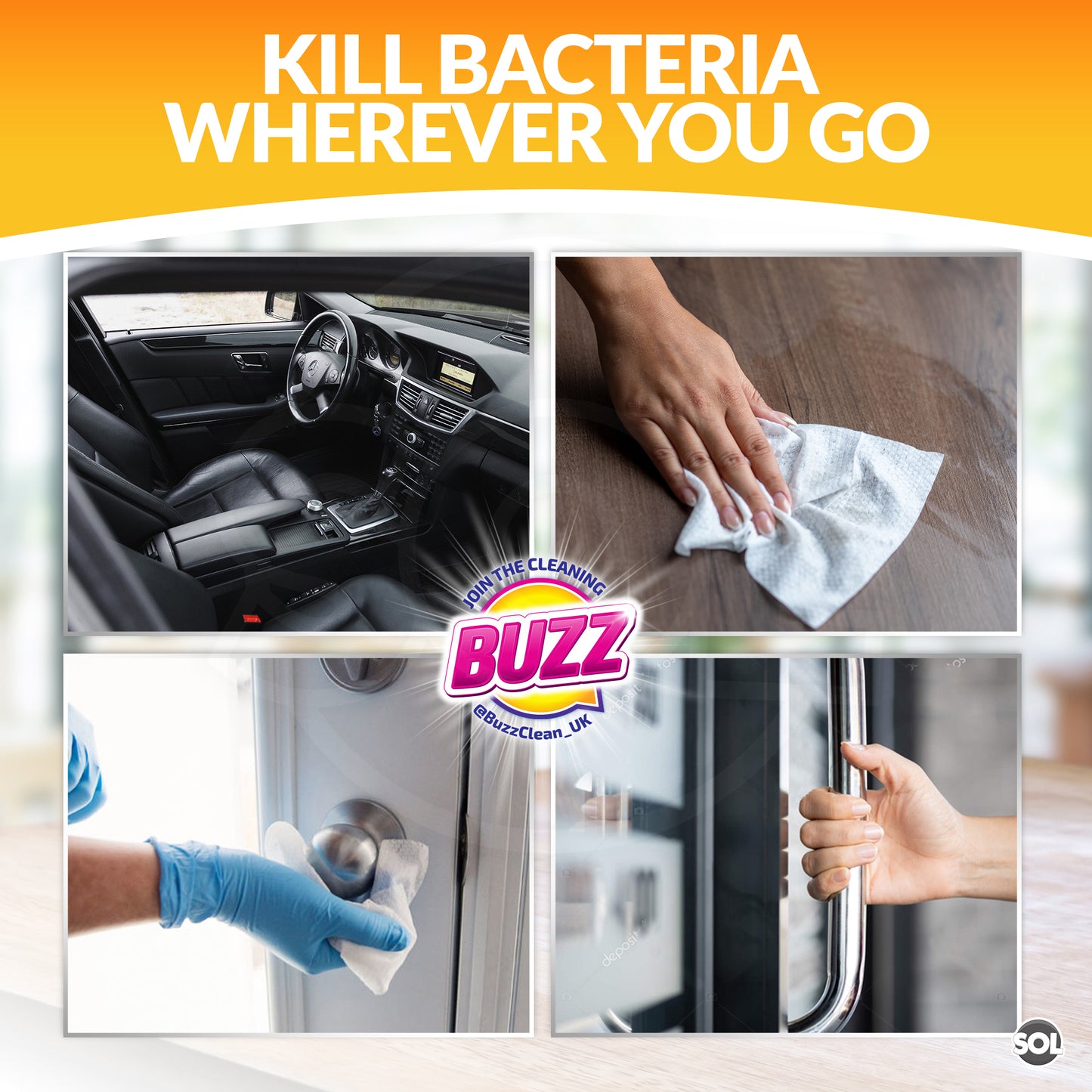 Antibac Surface Wipes Lemon Mandarin | 100 Wipes