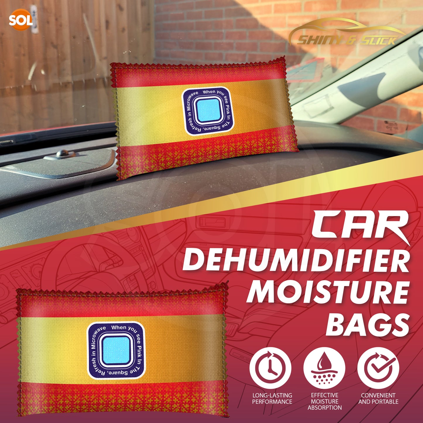 2-4pk Car Dehumidifier Reusable Bag For Home Dry Damp Moisture Absorber Killer