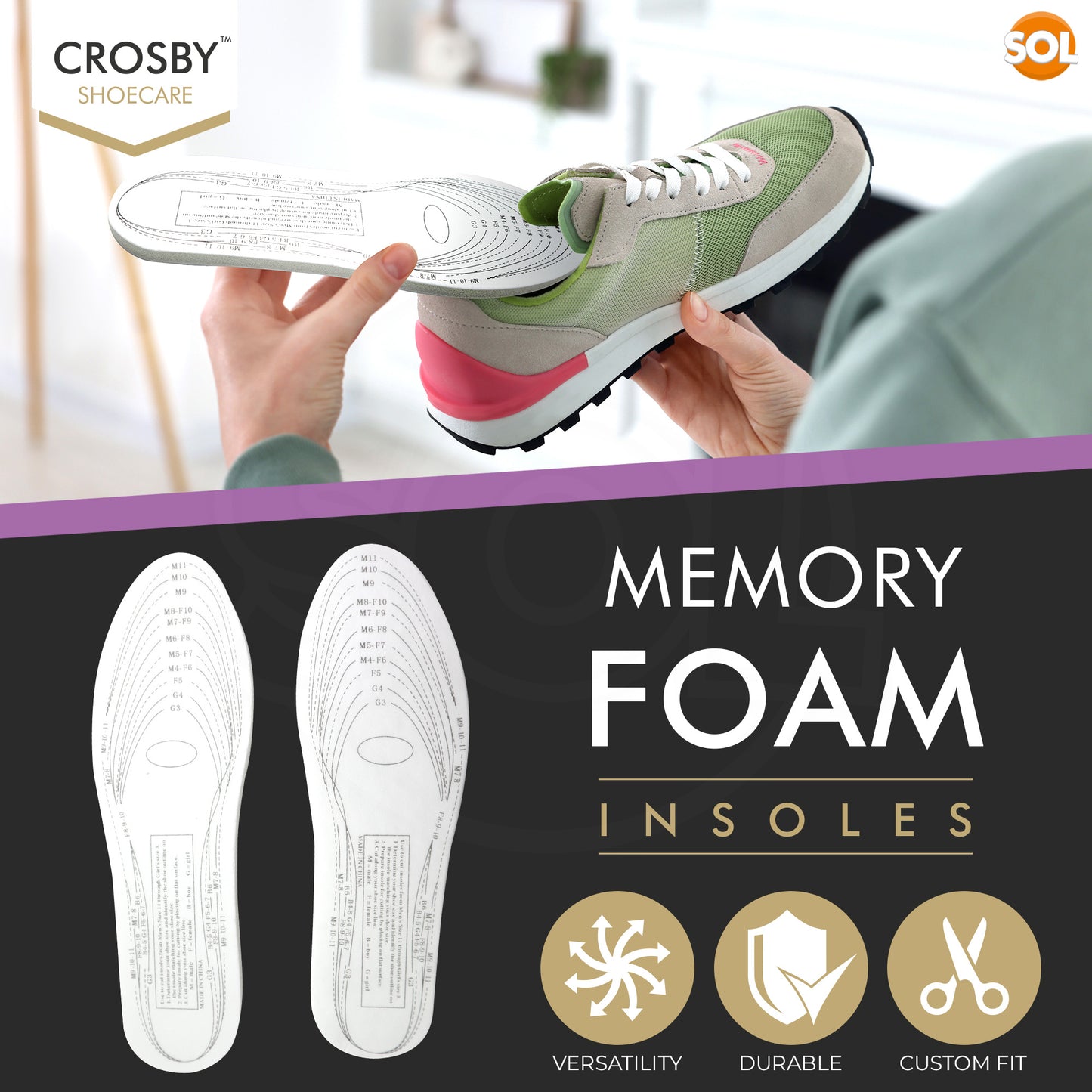 Memory Foam Insoles | Comfort Shoe Pads | 2 Pack