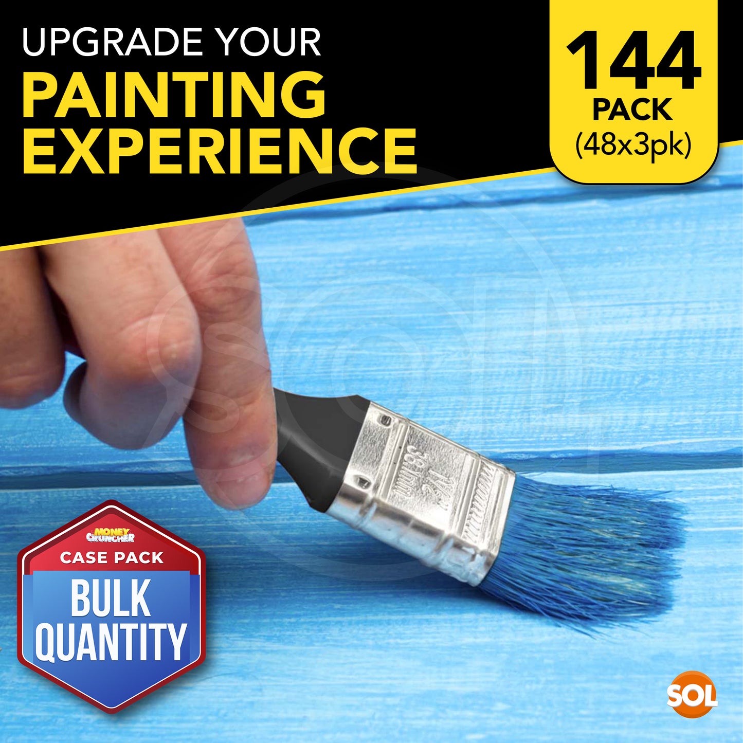 Paint Brush Set 1", 1.5", 2" | Gloss & Wood Furniture | 144 Pack