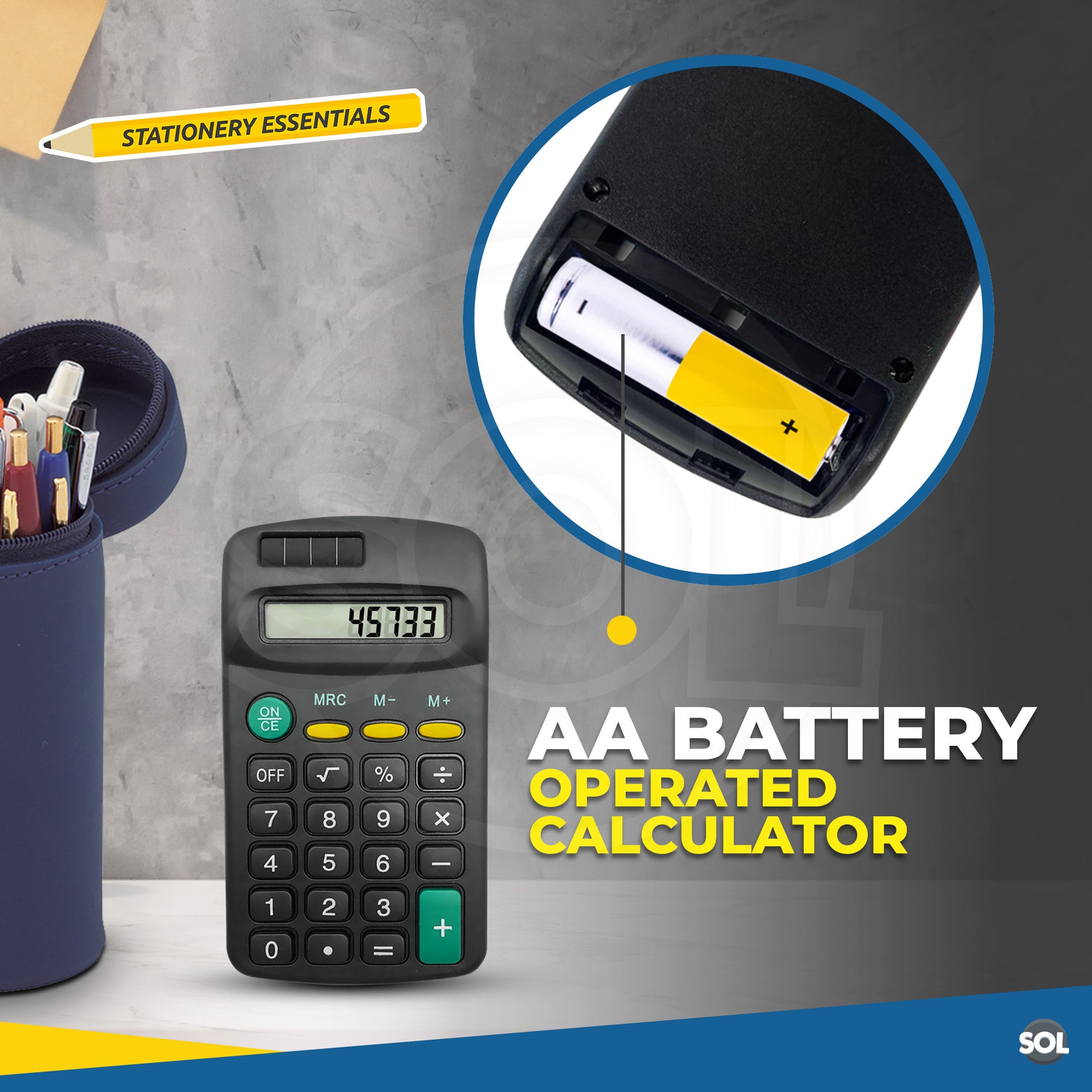 2-20 Mini Pocket Calculator Small| 8 Digit Display Office Home School Stationery