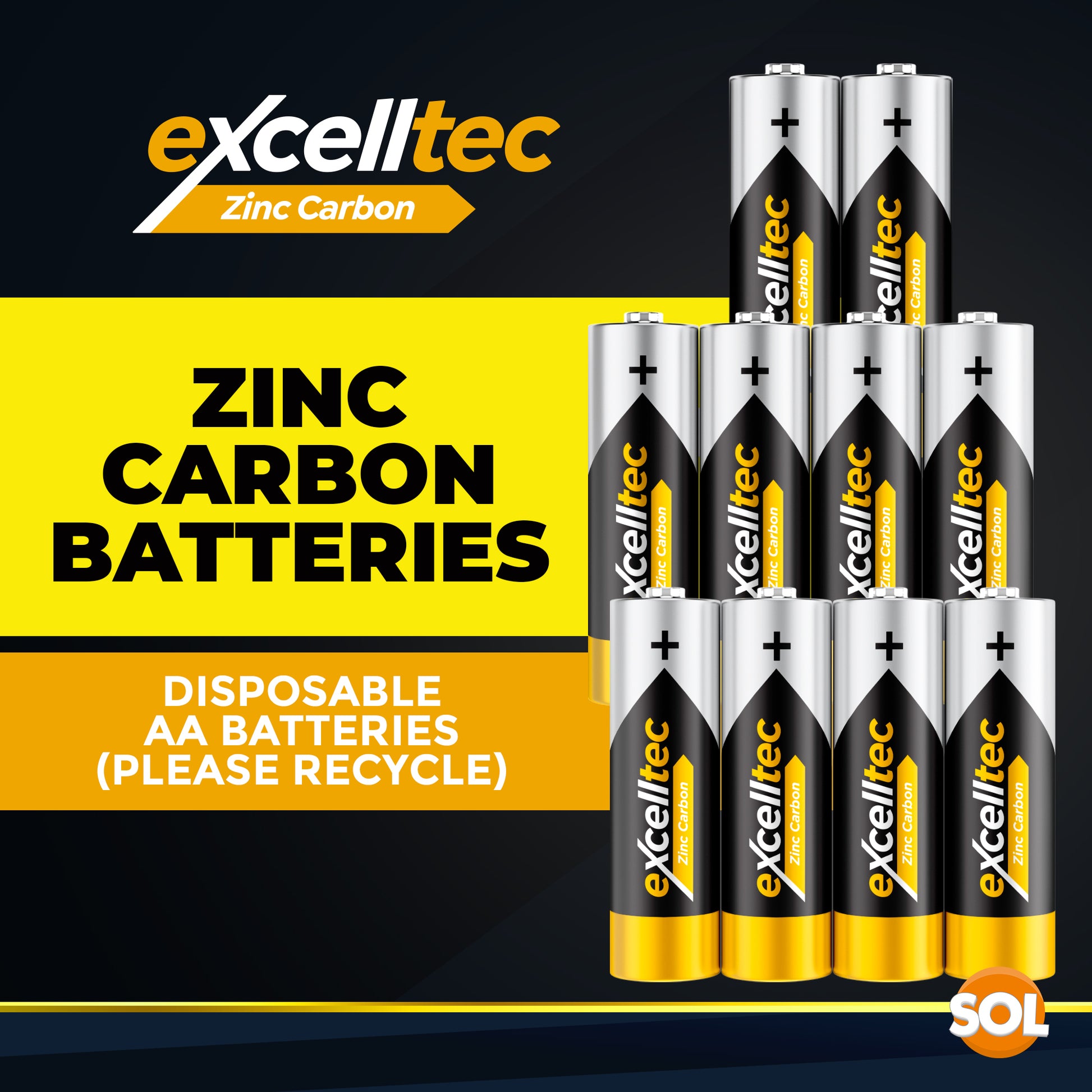 20 Excelltec AA AAA Batteries | 1000mAh 1.5v Heavy Duty Battery Long Expiry Life