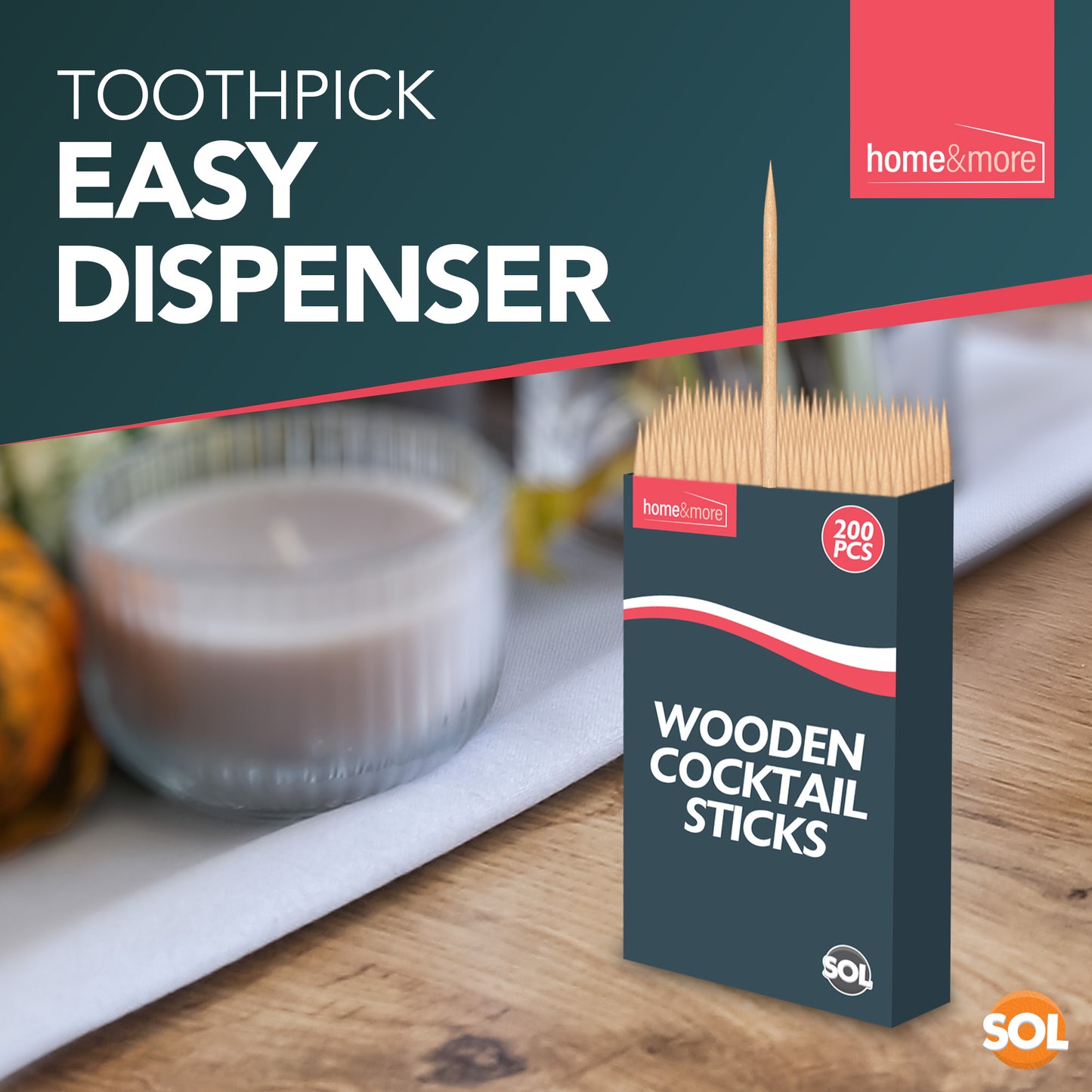 Bamboo Wooden Toothpicks | Cocktail Sticks & Floss | 1200 Pack