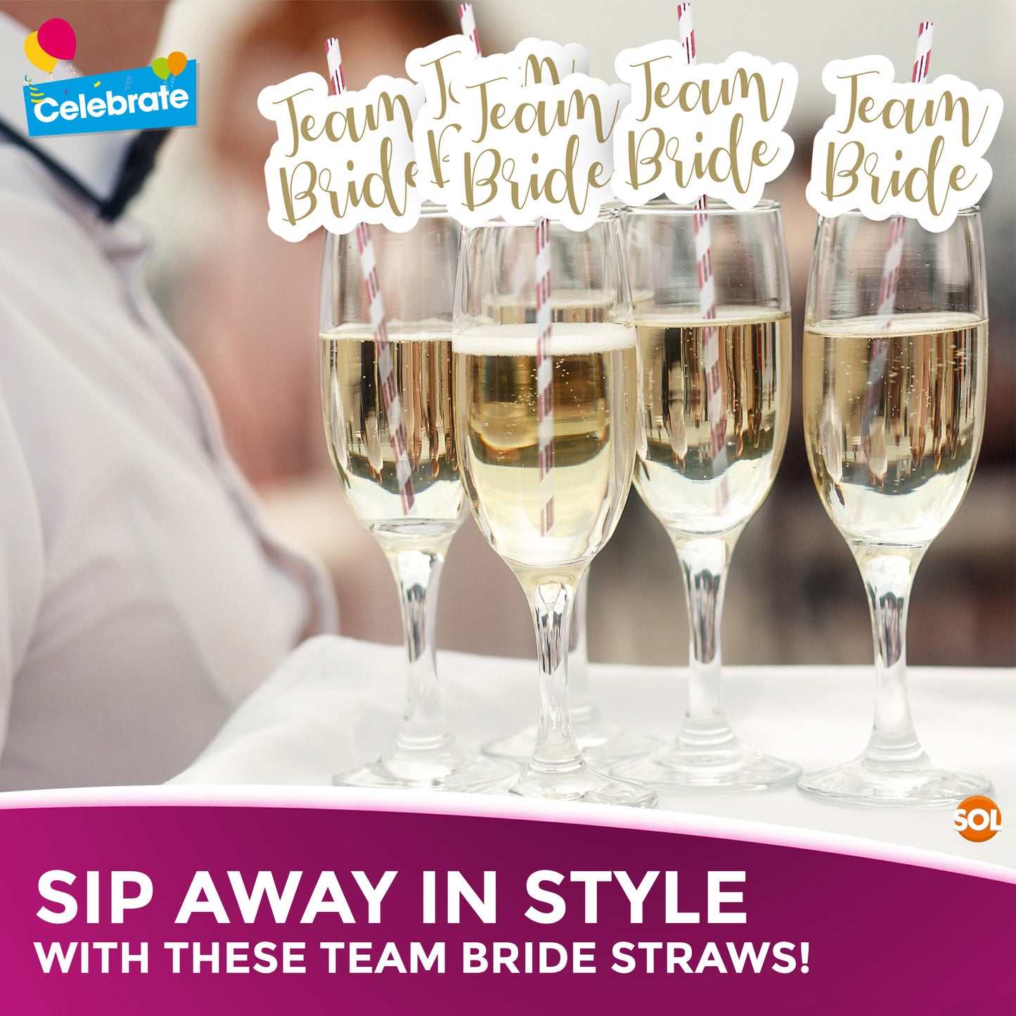 24pk Team Bride Hen Party Straws | Rose Gold Paper Drinking Night Do Accessories