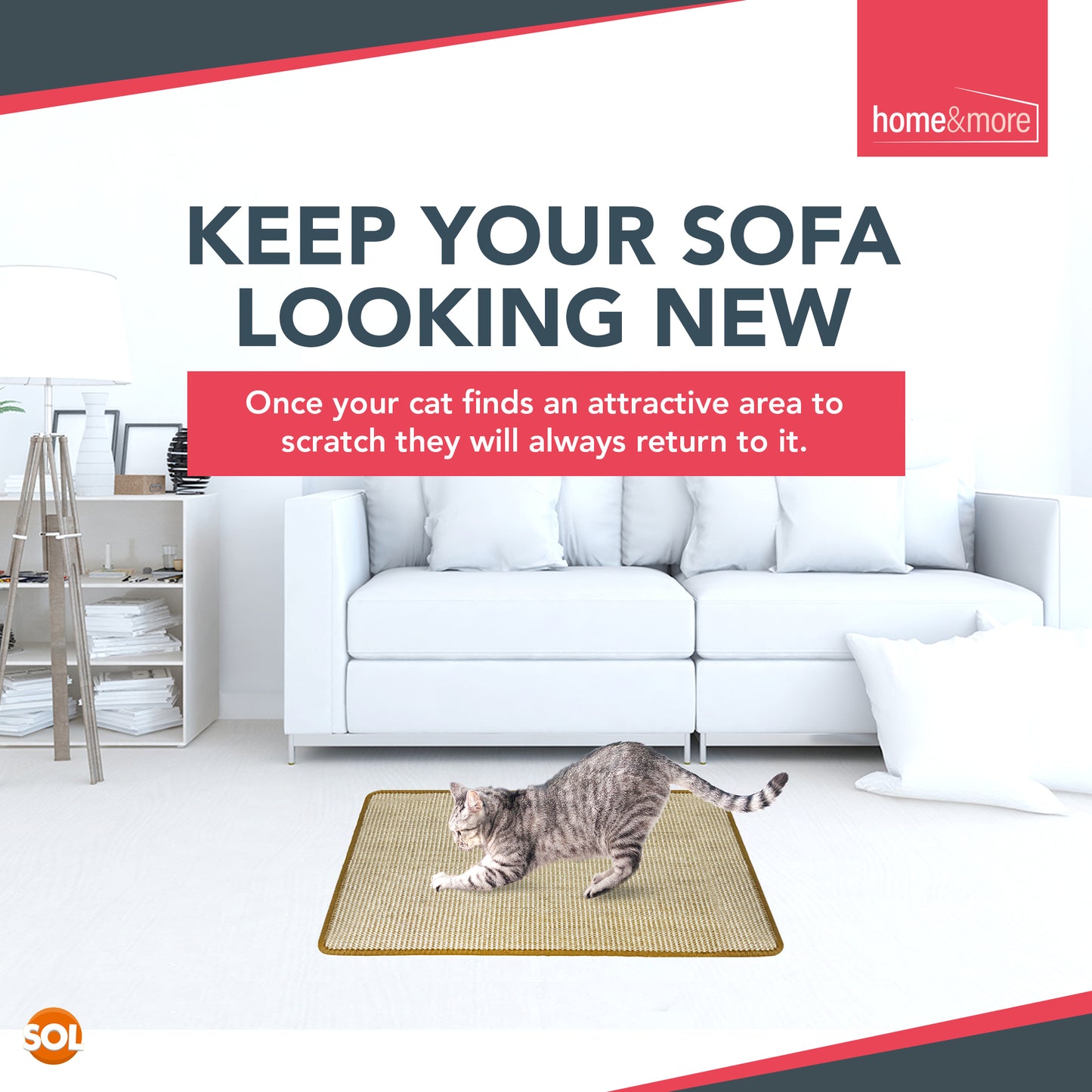 Cat Scratching Mat Sisal 60x40cm | Kitten Board Pad | 2 Pack