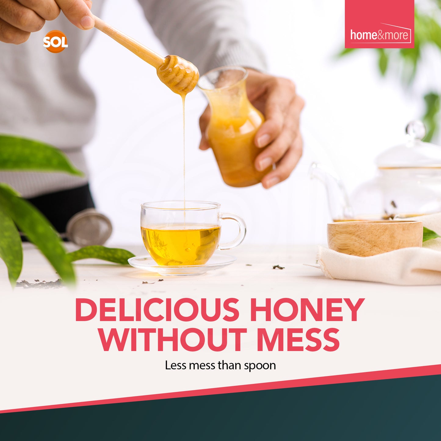 Wooden Honey Spoon 16cm Syrup Dipper Drizzler Stick | 2 Pack