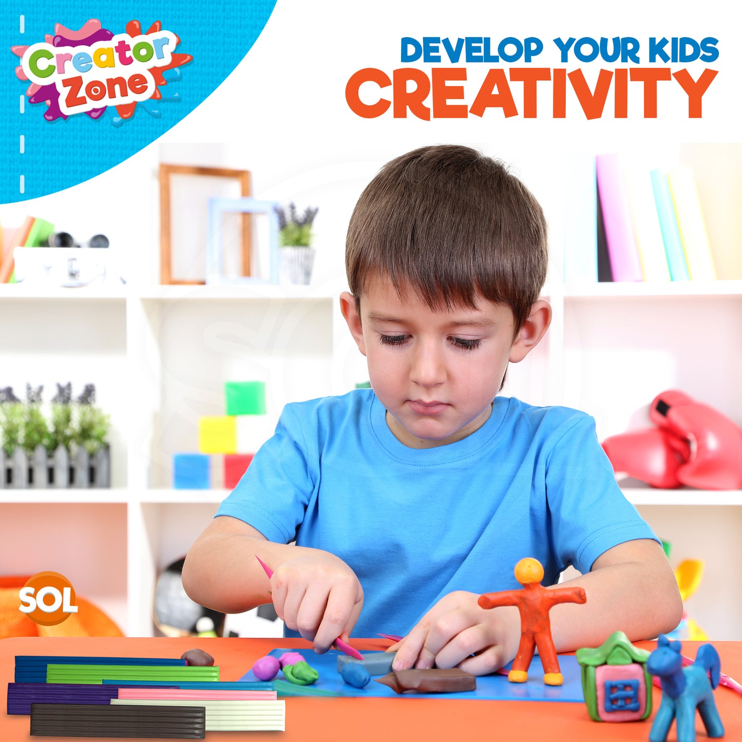 32-64pk Kids Modelling Clay Set 16 Colour Plasticine Putty Strips Children Craft