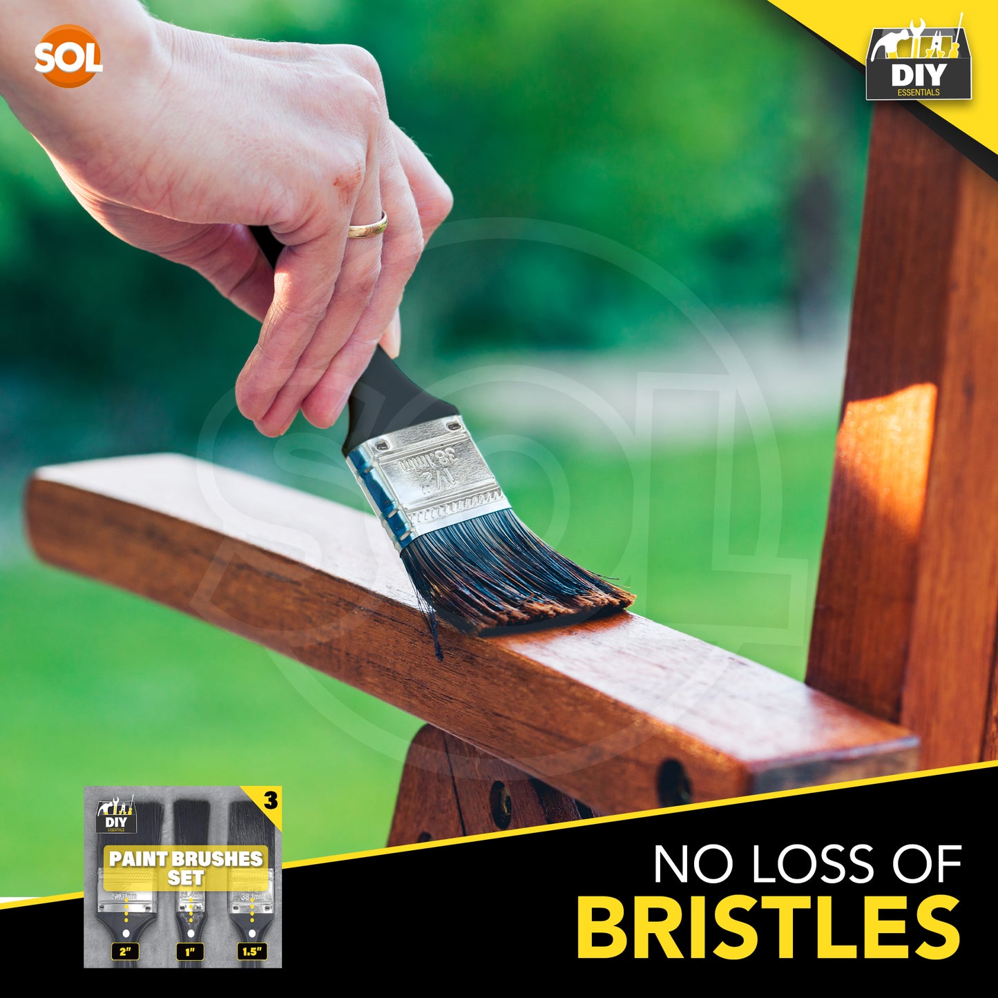 Paint Brush Set 1", 1.5", 2" | Gloss & Wood Furniture | 144 Pack