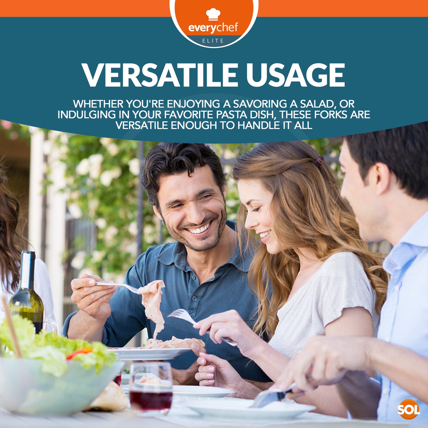 Stainless Steel Dinner Forks Cutlery Set | Kitchen Dining | 4 Pack