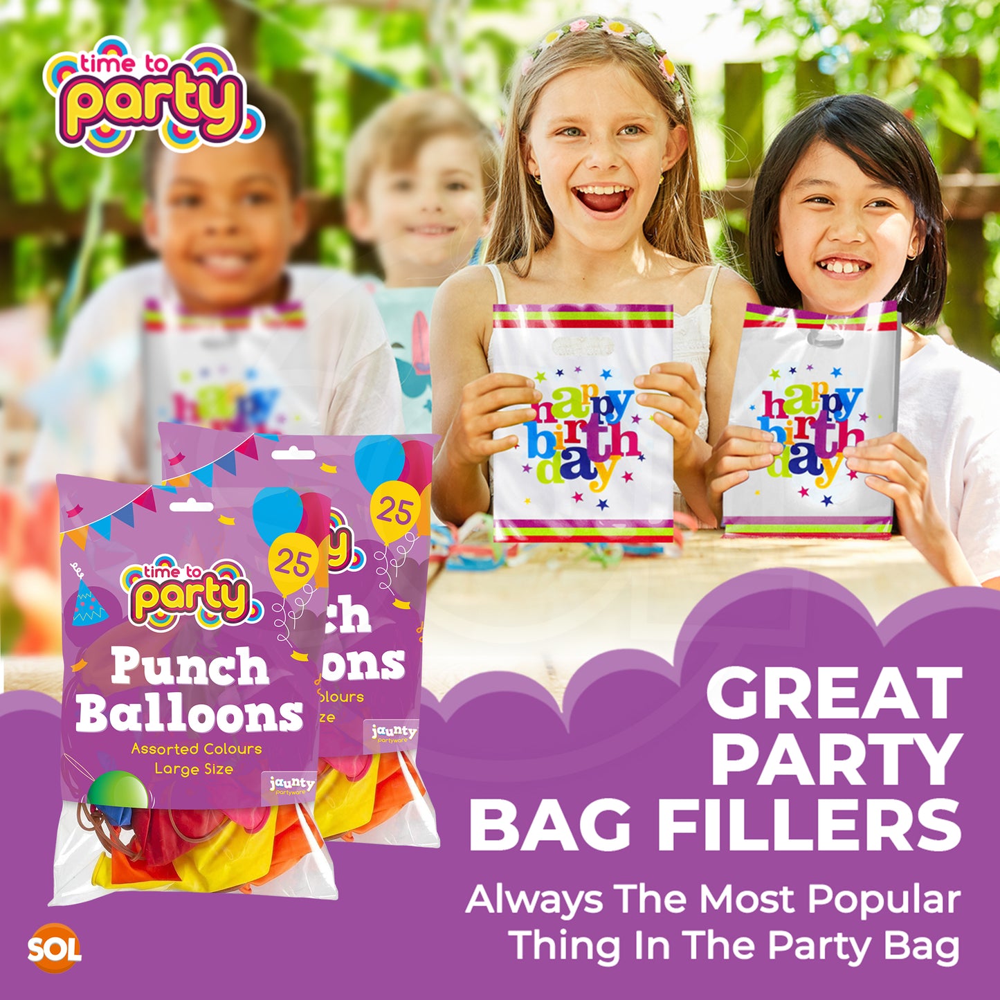 Punch Balloons Large | Party Bag Fillers Kids Birthday Toys | 15 Pack