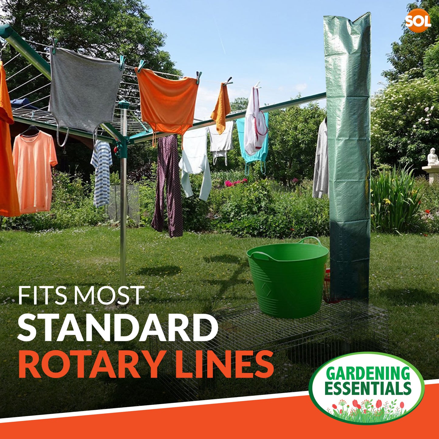 Rotary Washing Line Cover | Heavy Duty Waterproof Garden Parasol | Clothes Airer