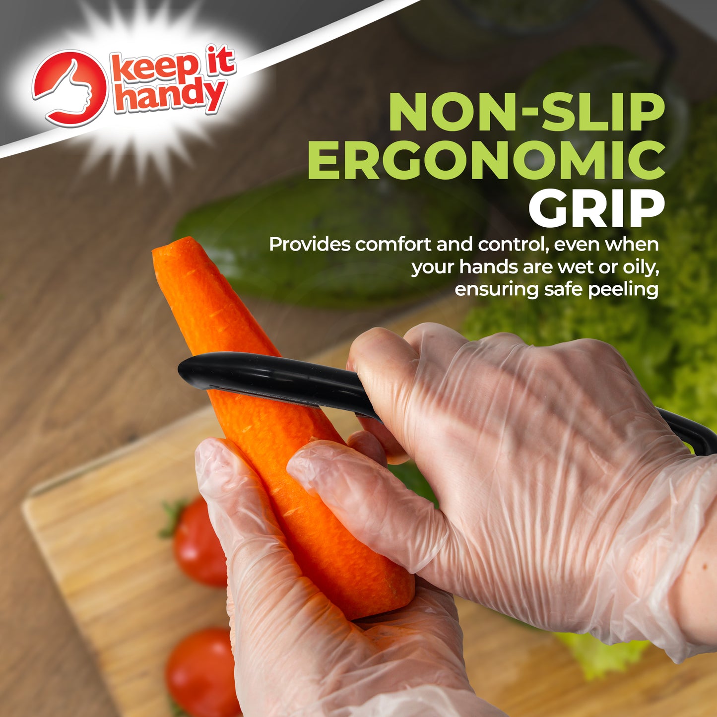 SOL 2pk Stainless Steel Peelers – Non-Slip Grip, Hanging Loop – Sharp Blades for Effortless Peeling – Ideal for Potatoes, Carrots & Other Vegetables – Dishwasher Safe Kitchen Tool