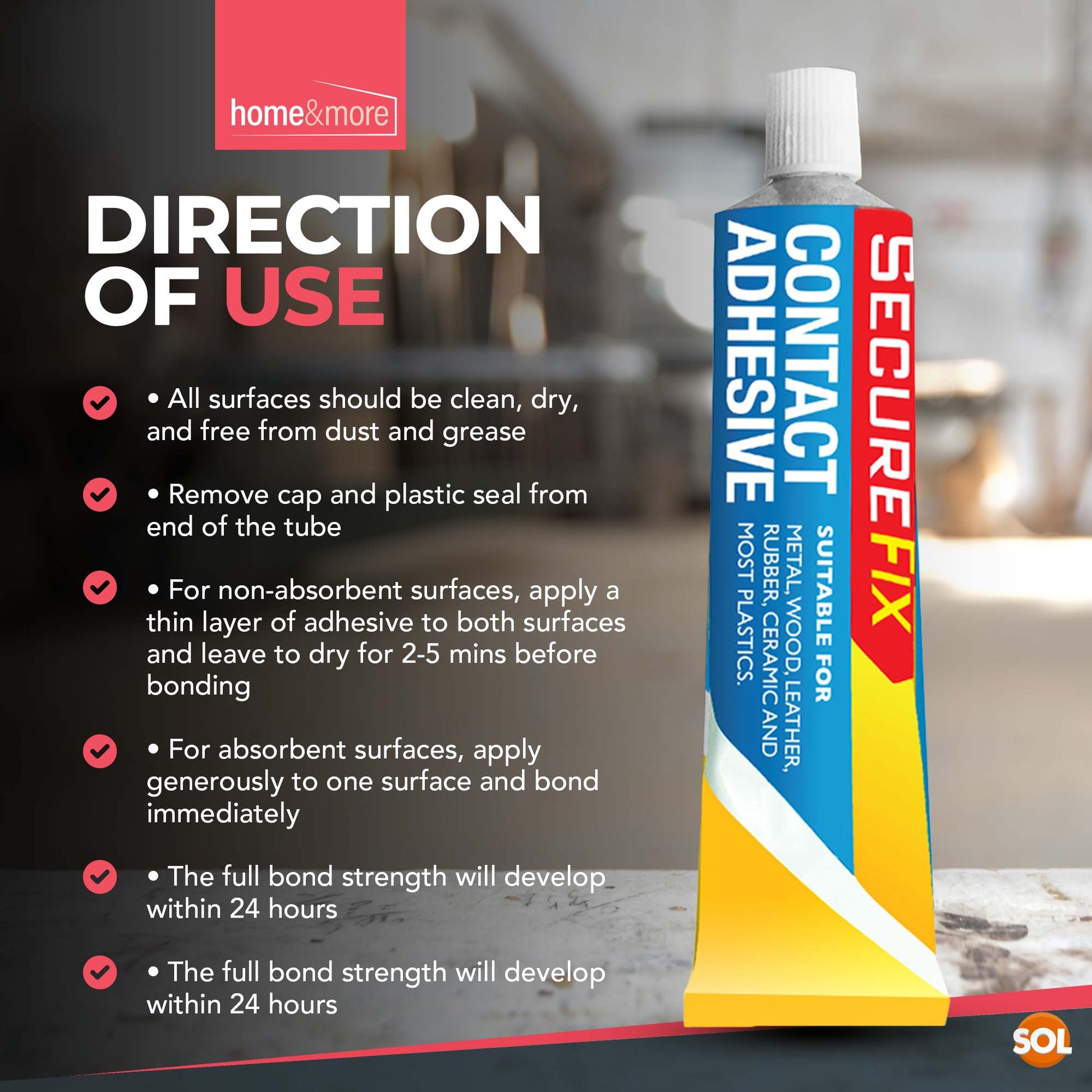 40ml Contact Adhesive Tube Glue | Multi Purpose Waterproof Shoe Leather Rubber