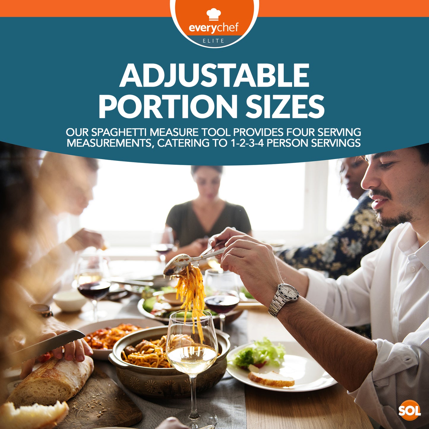 Spaghetti Pasta Measure Tool Stainless Steel | 1Ð4 Portion Guide