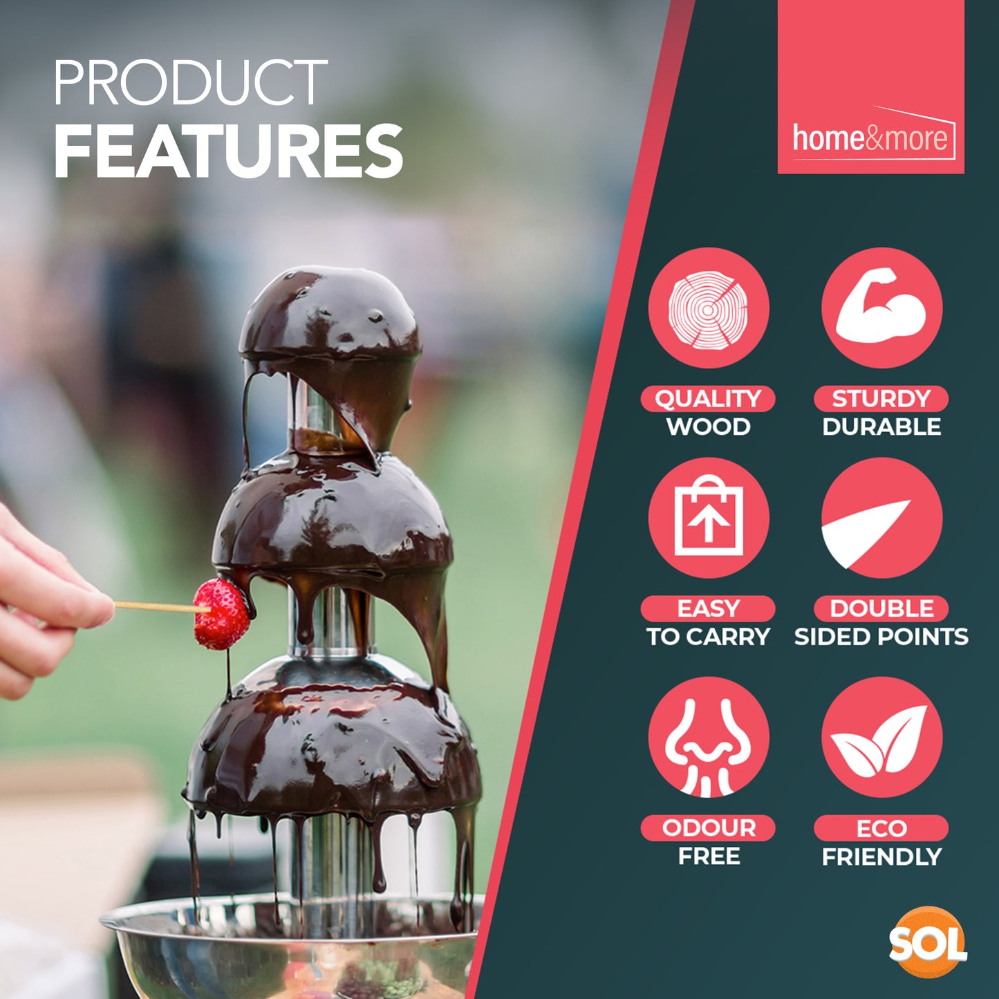 Bamboo Wooden Toothpicks | Cocktail Sticks & Floss | 1200 Pack