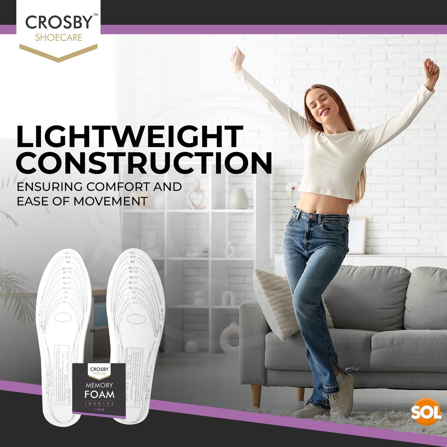 Memory Foam Insoles | Comfort Shoe Pads | 2 Pack