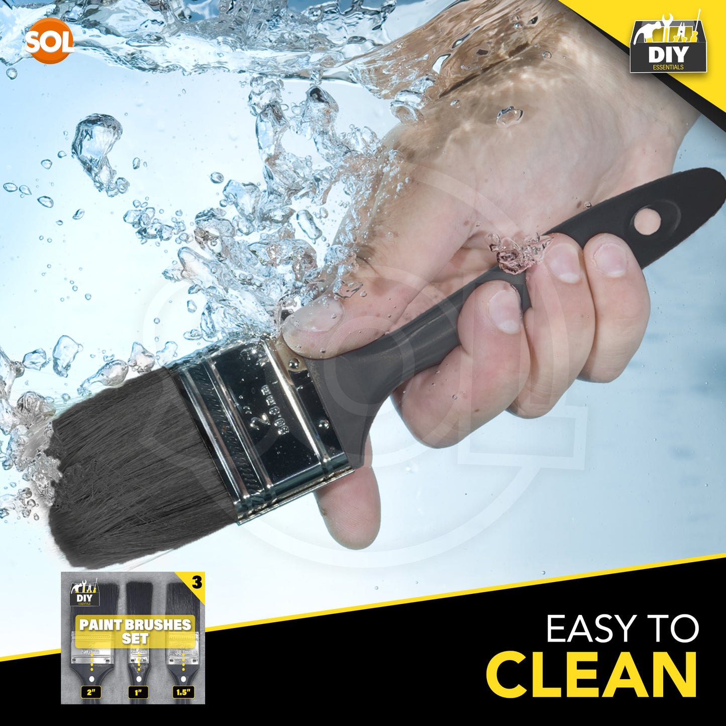 Paint Brush Set 1", 1.5", 2" | Gloss & Wood Furniture | 144 Pack